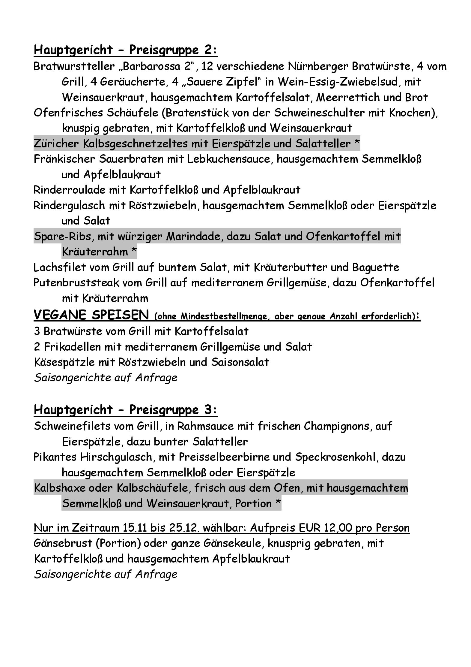 Speisekarte Restaurant Trödelstuben in Nürnberg, Seite 19