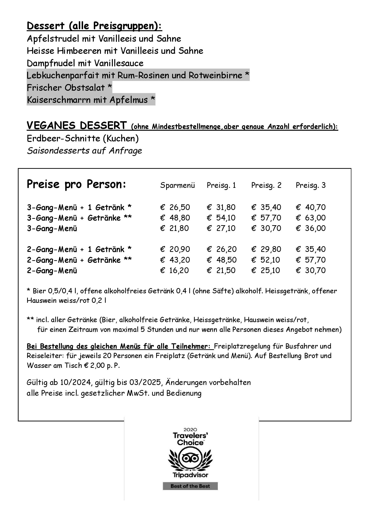 Speisekarte Restaurant Trödelstuben in Nürnberg, Seite 20