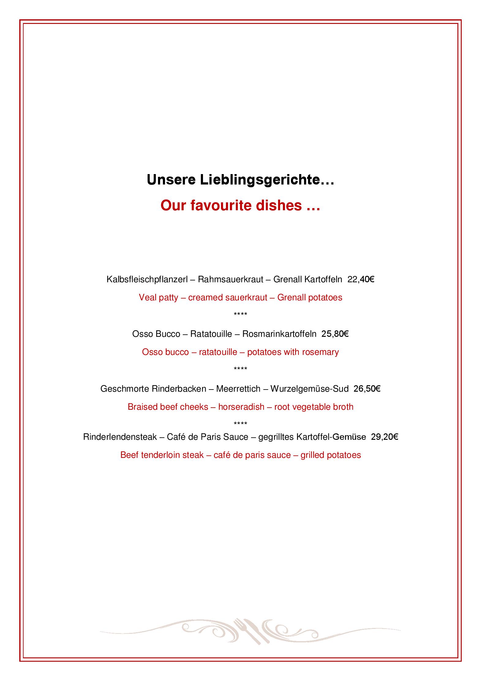 Speisekarte Aktiv Hotel Böld & Restaurant Uhrmacher in Oberammergau, Seite 4