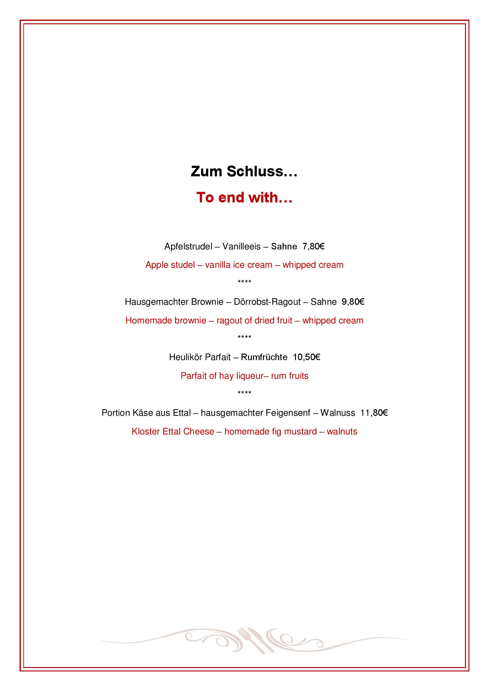 Speisekarte Aktiv Hotel Böld & Restaurant Uhrmacher in Oberammergau, Seite 5