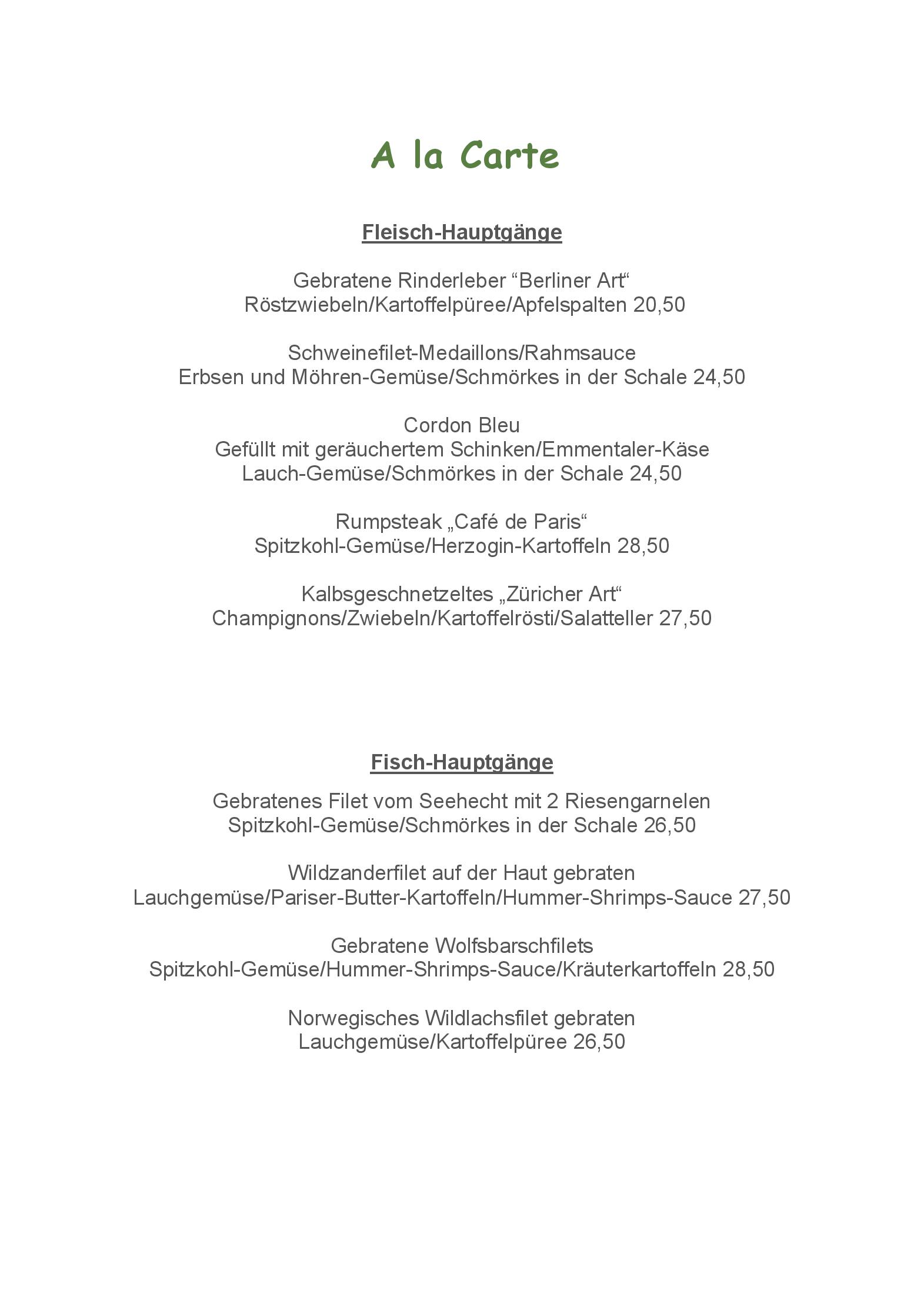 Speisekarte Lippeschlösschen in Wesel, Seite 5