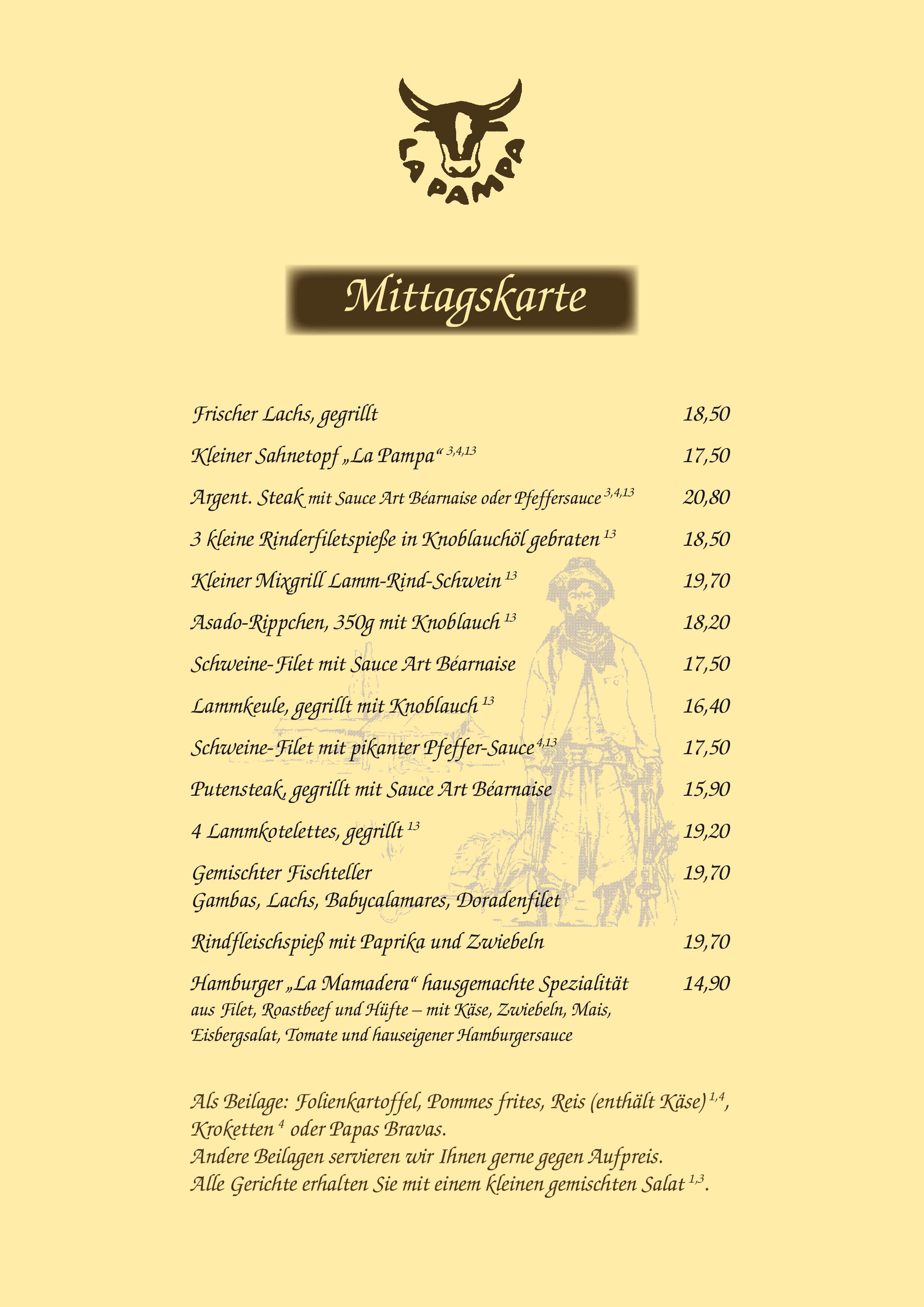 Speisekarte La Pampa in Mönchengladbach, Seite 2