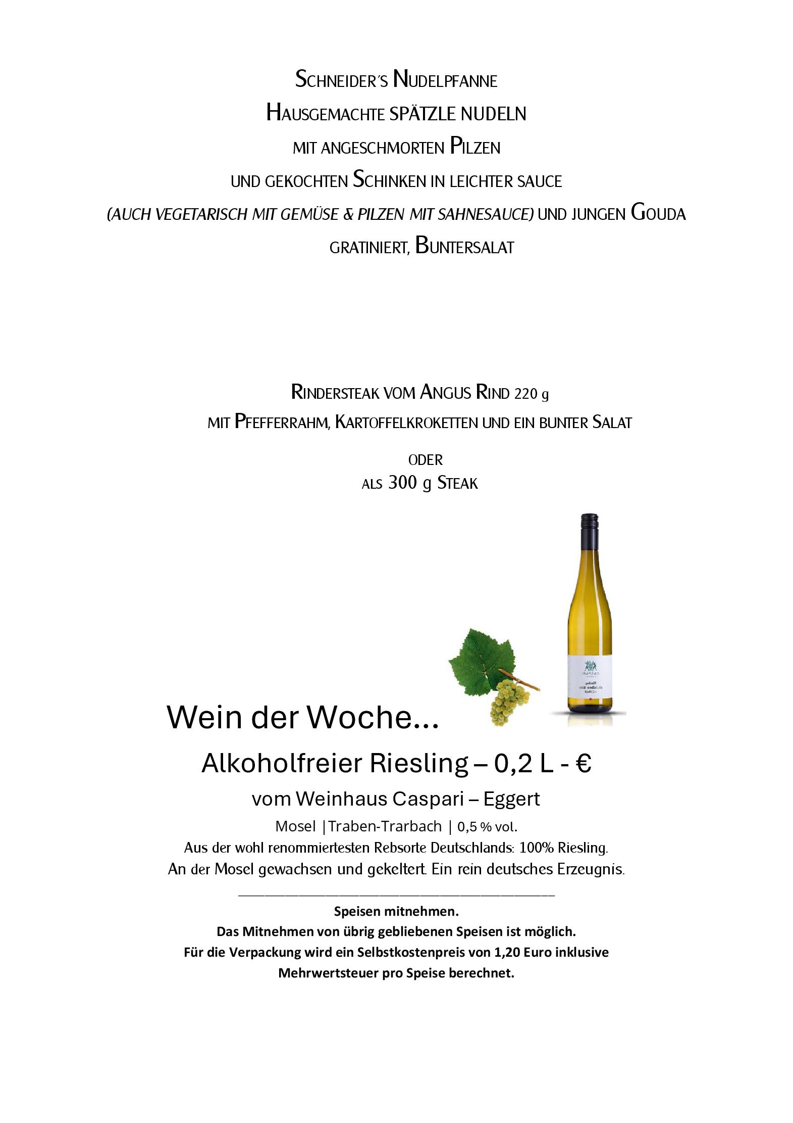 Speisekarte Restaurant-Gasthaus Eifelstube in Rodder, Seite 3