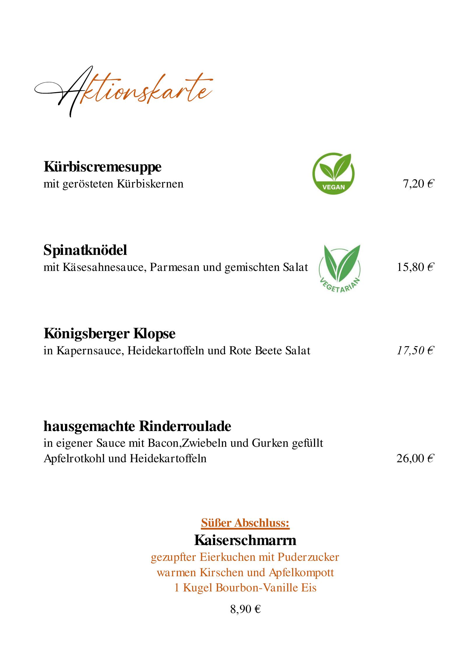 Speisekarte Wendezeller Stuben in Wendeburg, Seite 7