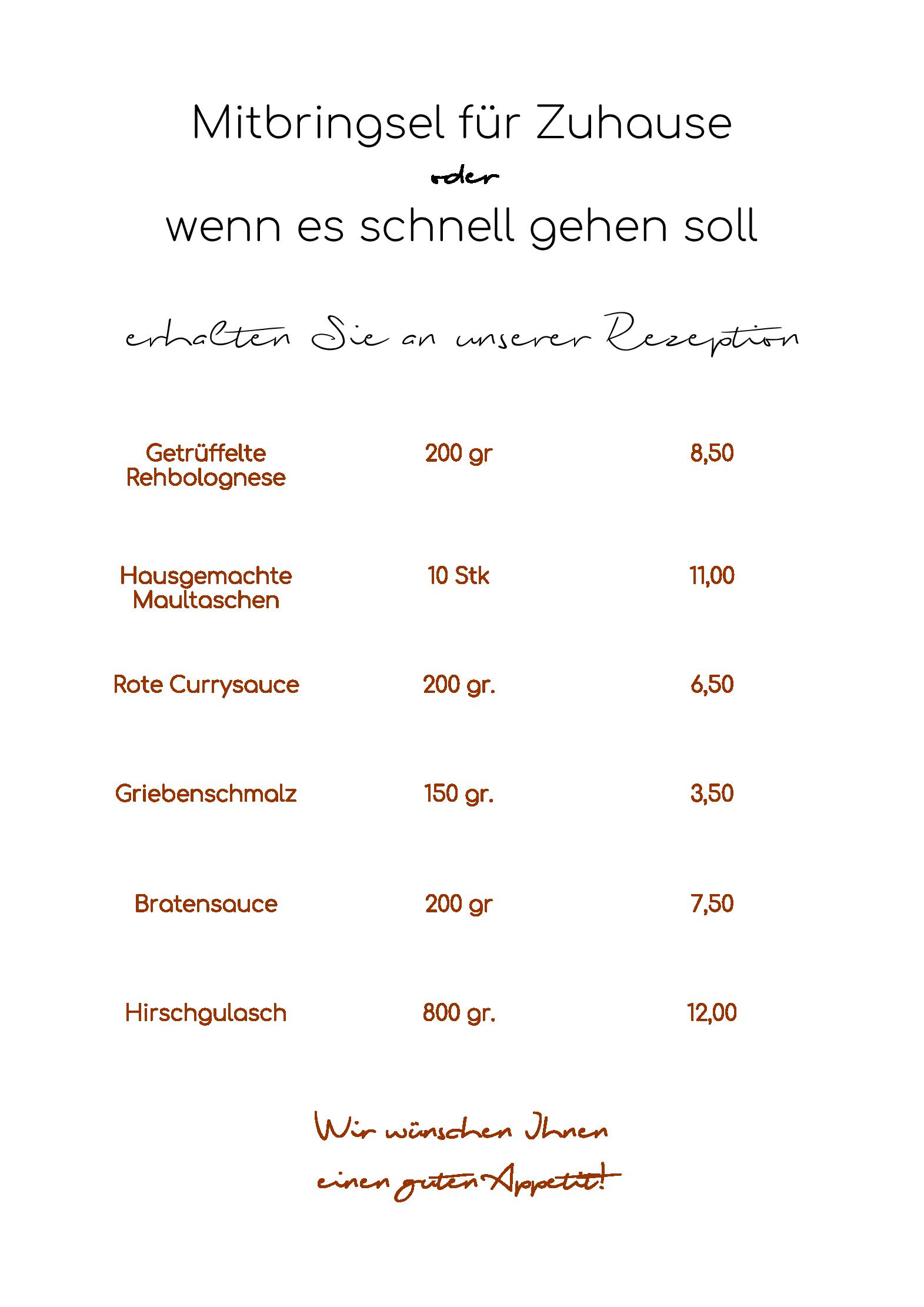 Speisekarte Hotel - Restaurant Waldsägmühle in Pfalzgrafenweiler, Seite 11