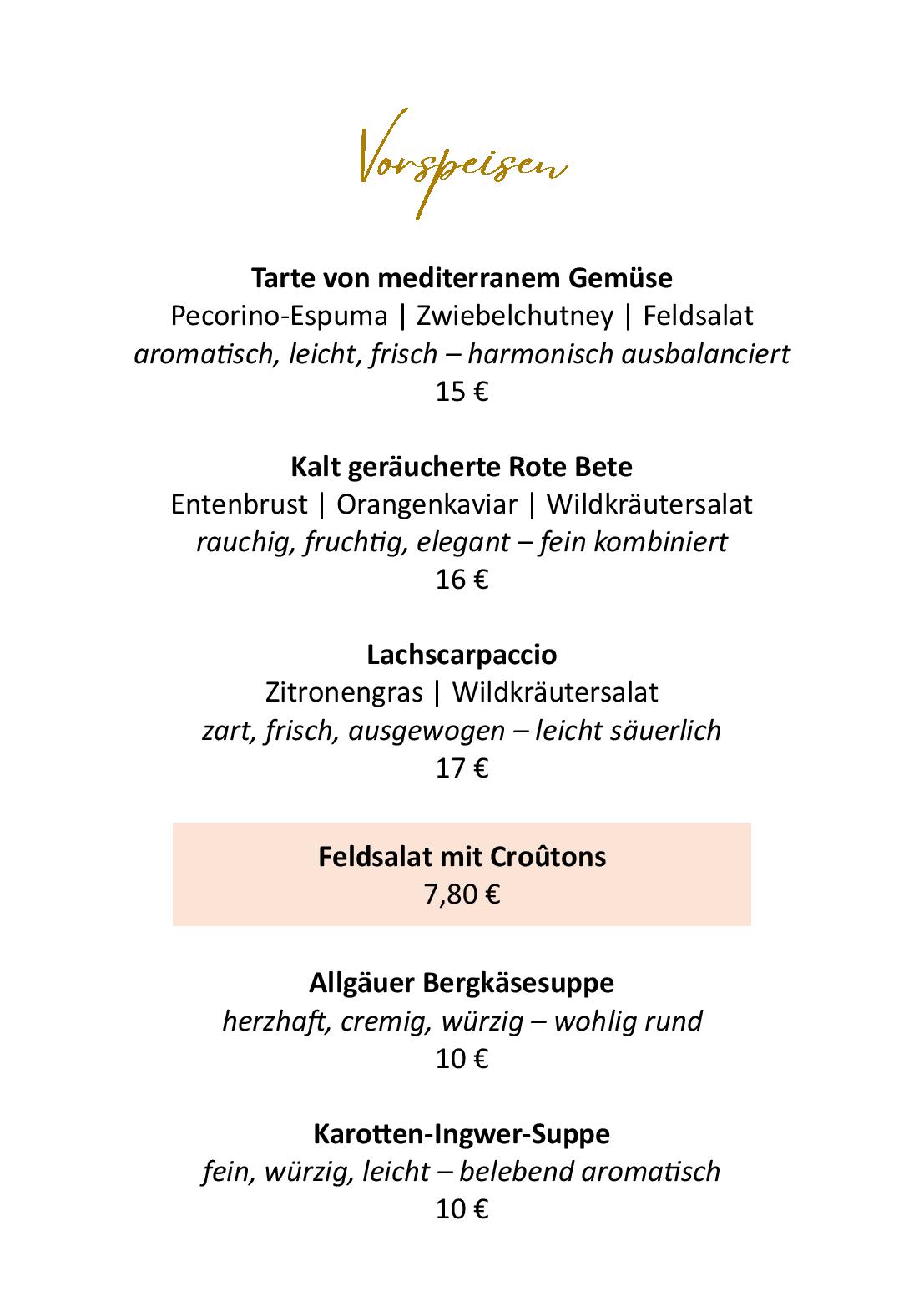 Speisekarte 'MonaLiza' Restaurant im Schwanen in Osthofen, Seite 5
