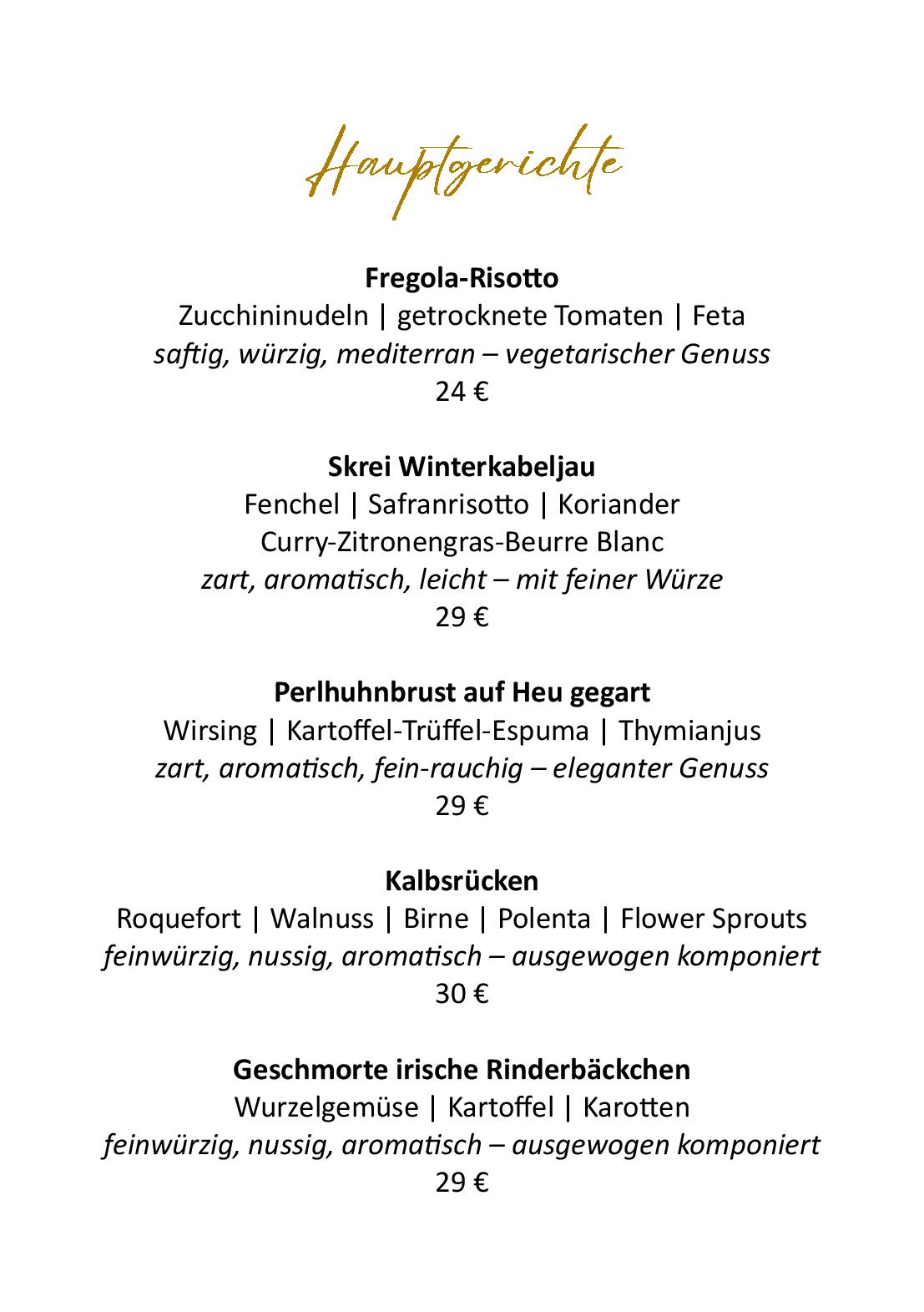Speisekarte 'MonaLiza' Restaurant im Schwanen in Osthofen, Seite 6