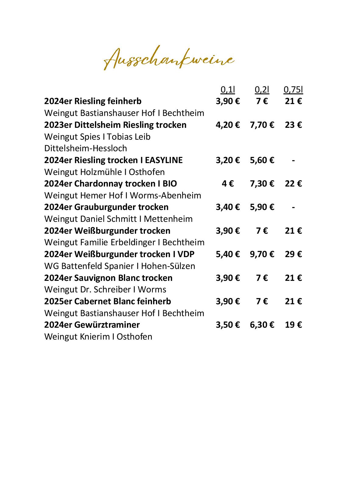 Speisekarte 'MonaLiza' Restaurant im Schwanen in Osthofen, Seite 8