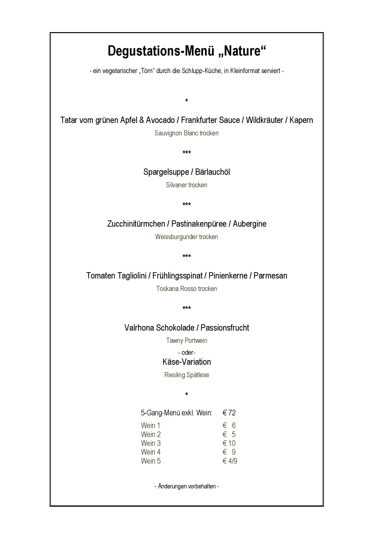 Speisekarte Zur Schlupp in Walluf, Seite 2