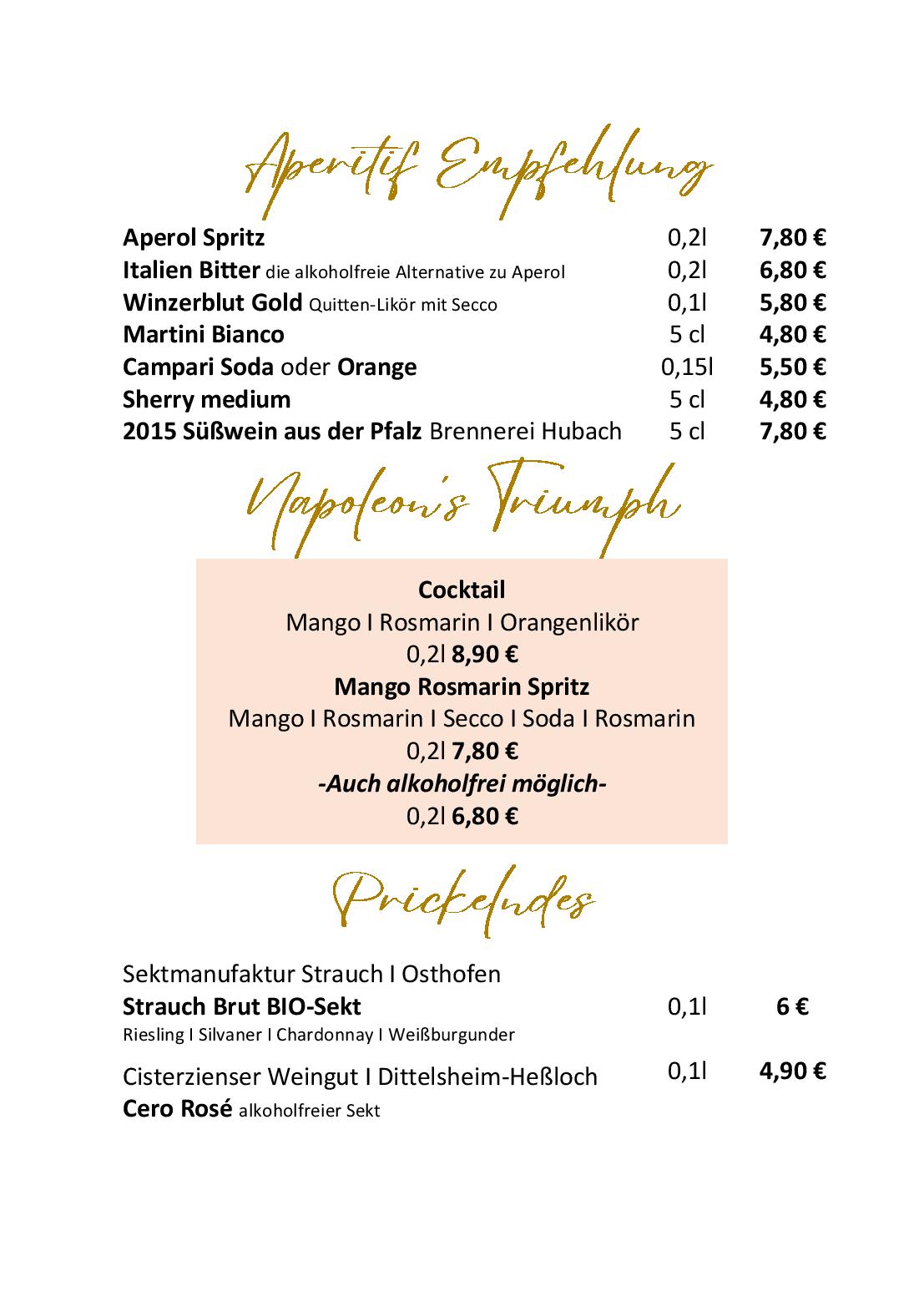 Speisekarte 'MonaLiza' Restaurant im Schwanen in Osthofen, Seite 14