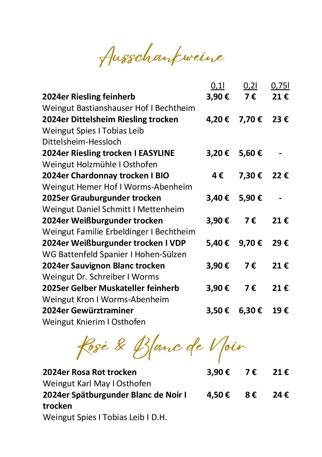 Speisekarte 'MonaLiza' Restaurant im Schwanen in Osthofen, Seite 20