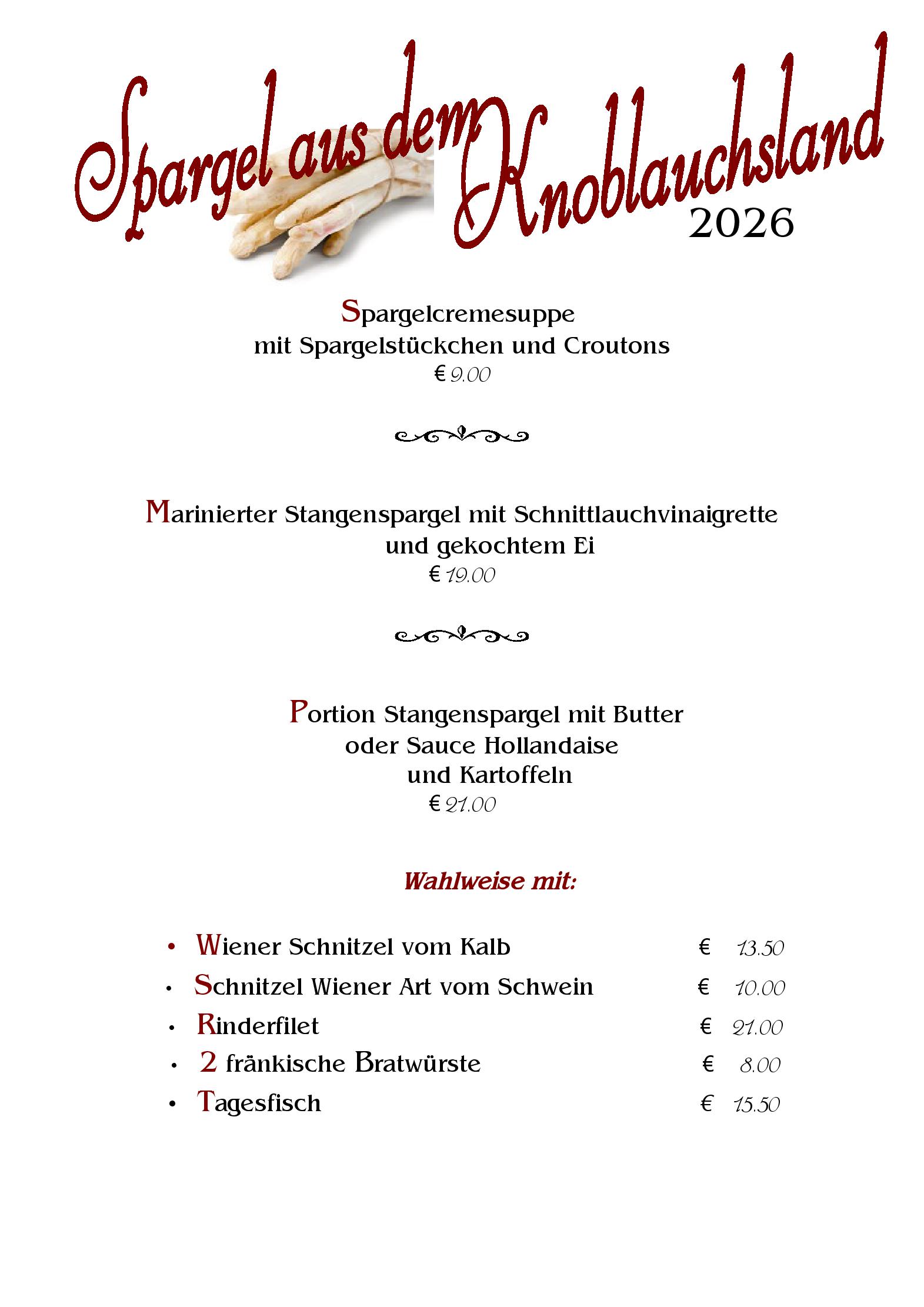 Speisekarte Gasthof Bammes in Nürnberg, Seite 3