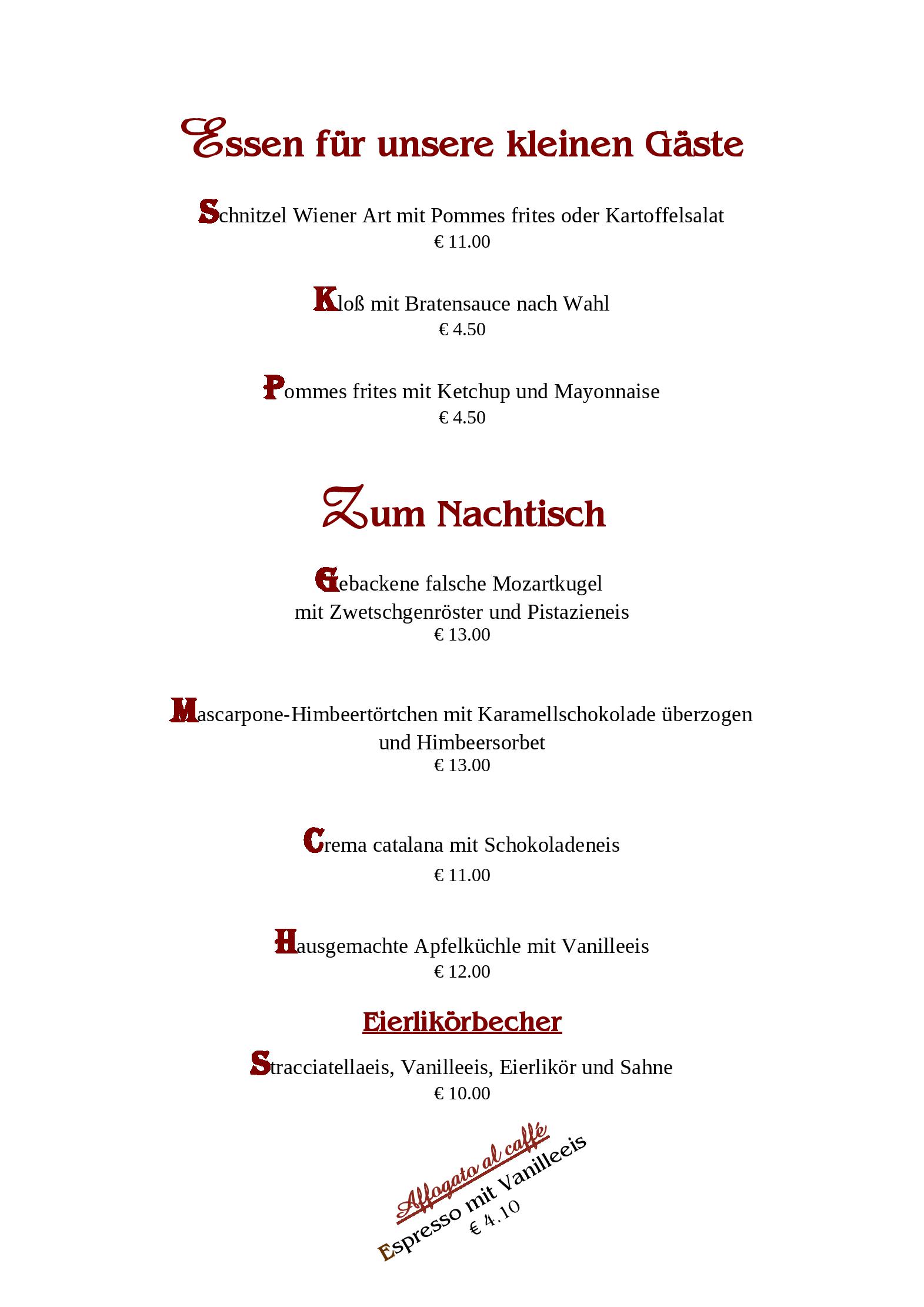 Speisekarte Gasthof Bammes in Nürnberg, Seite 4