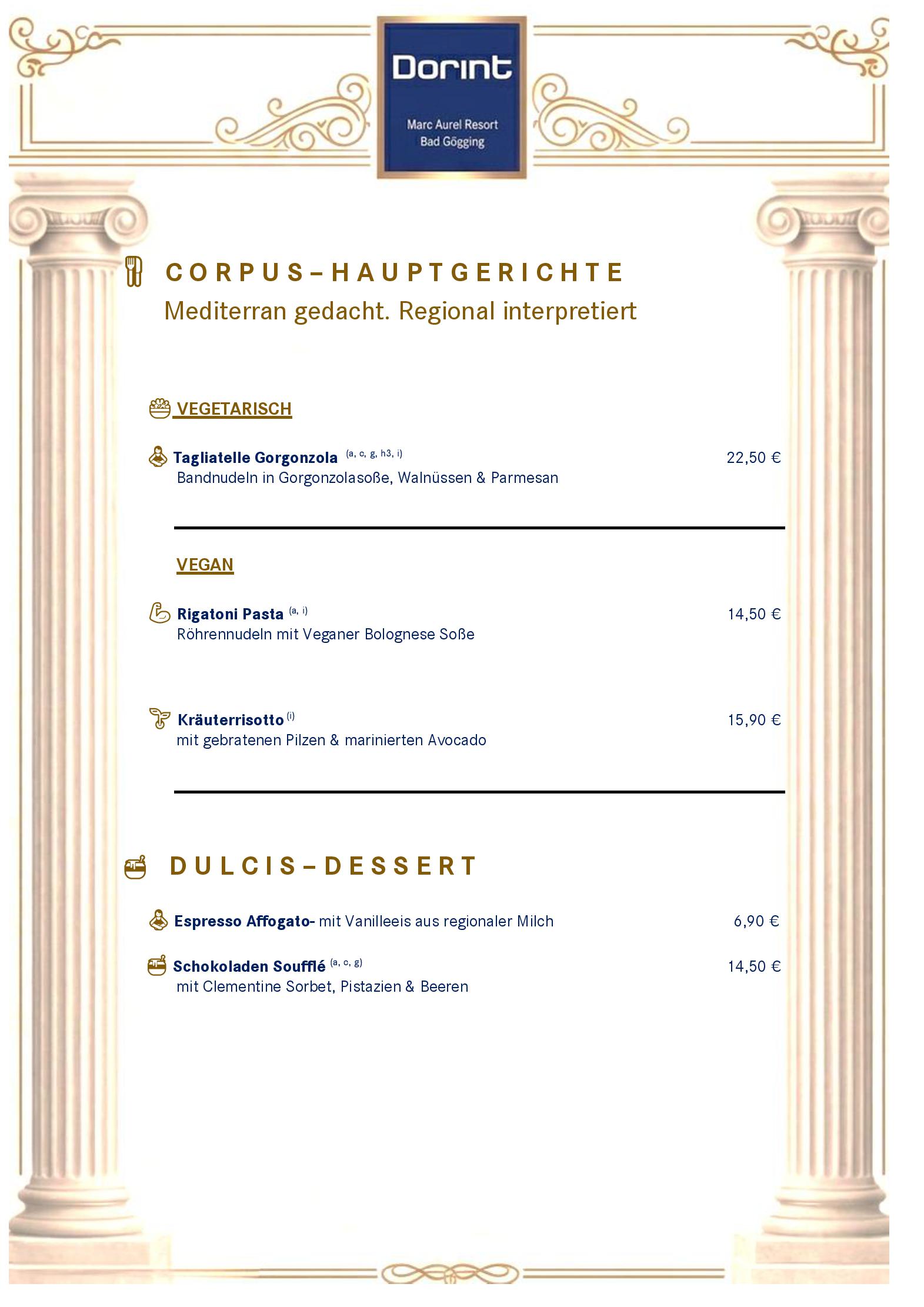 Speisekarte Dorint Marc Aurel Resort Restaurant in Bad Gögging, Seite 6