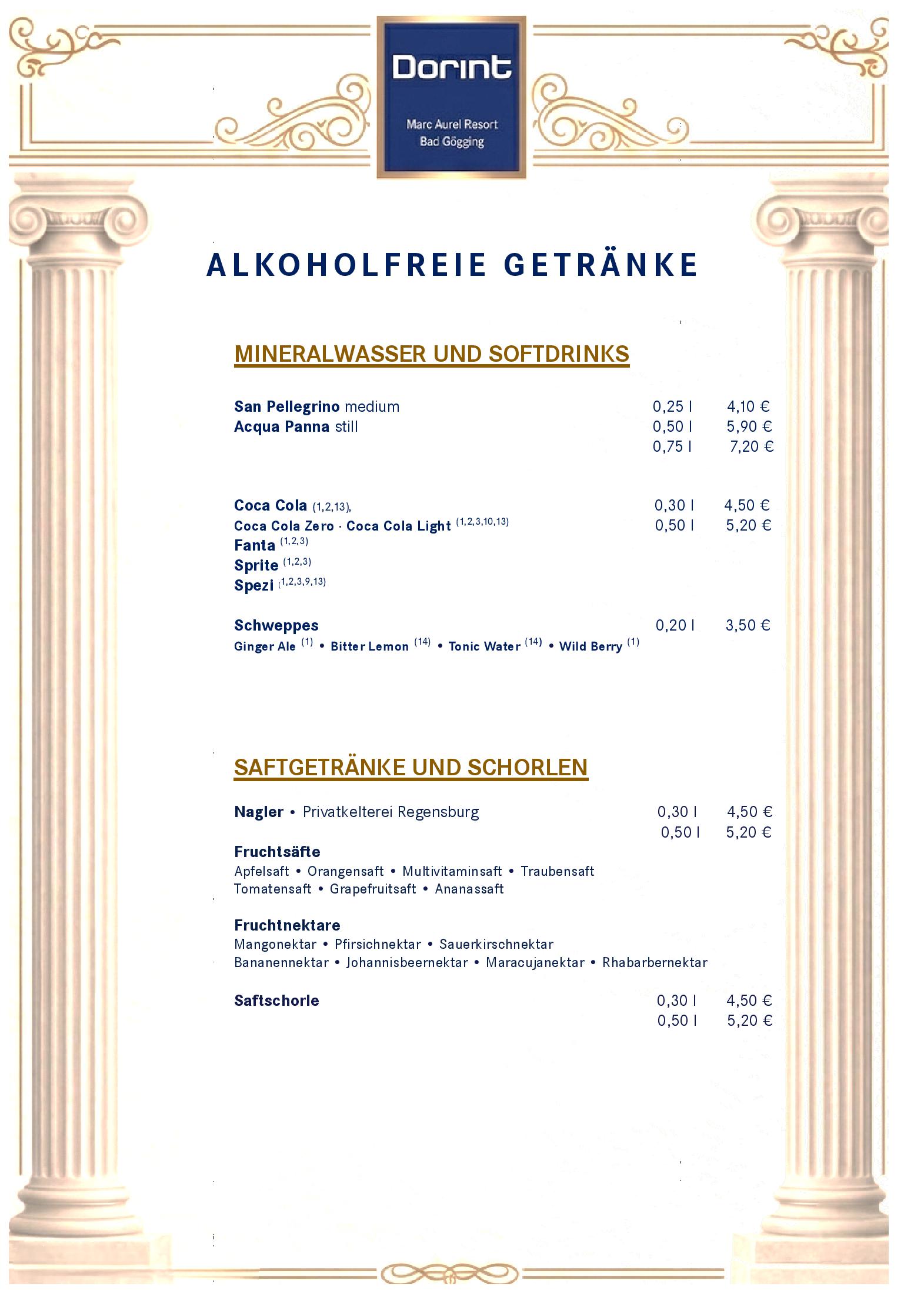 Speisekarte Dorint Marc Aurel Resort Restaurant in Bad Gögging, Seite 7