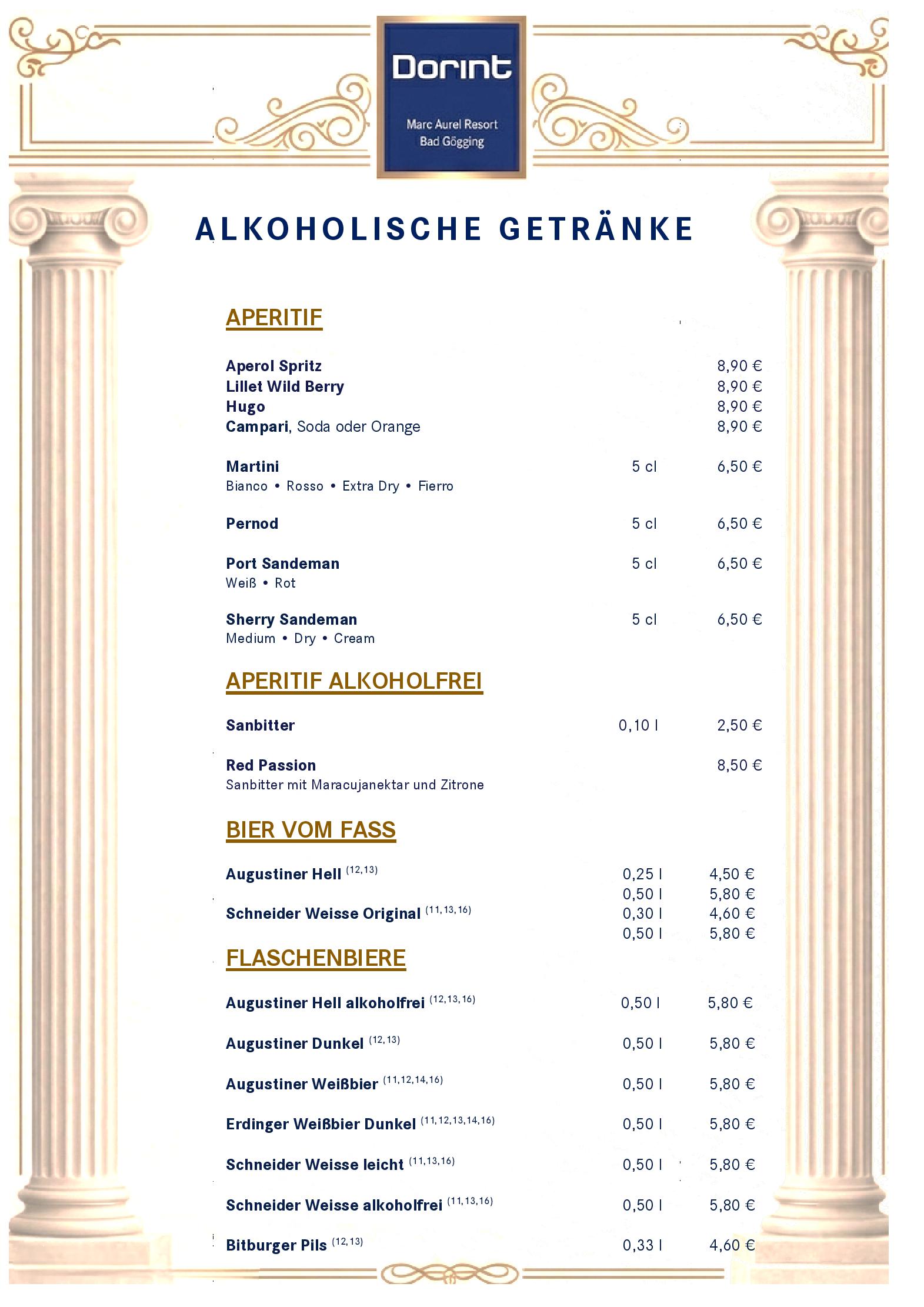 Speisekarte Dorint Marc Aurel Resort Restaurant in Bad Gögging, Seite 8