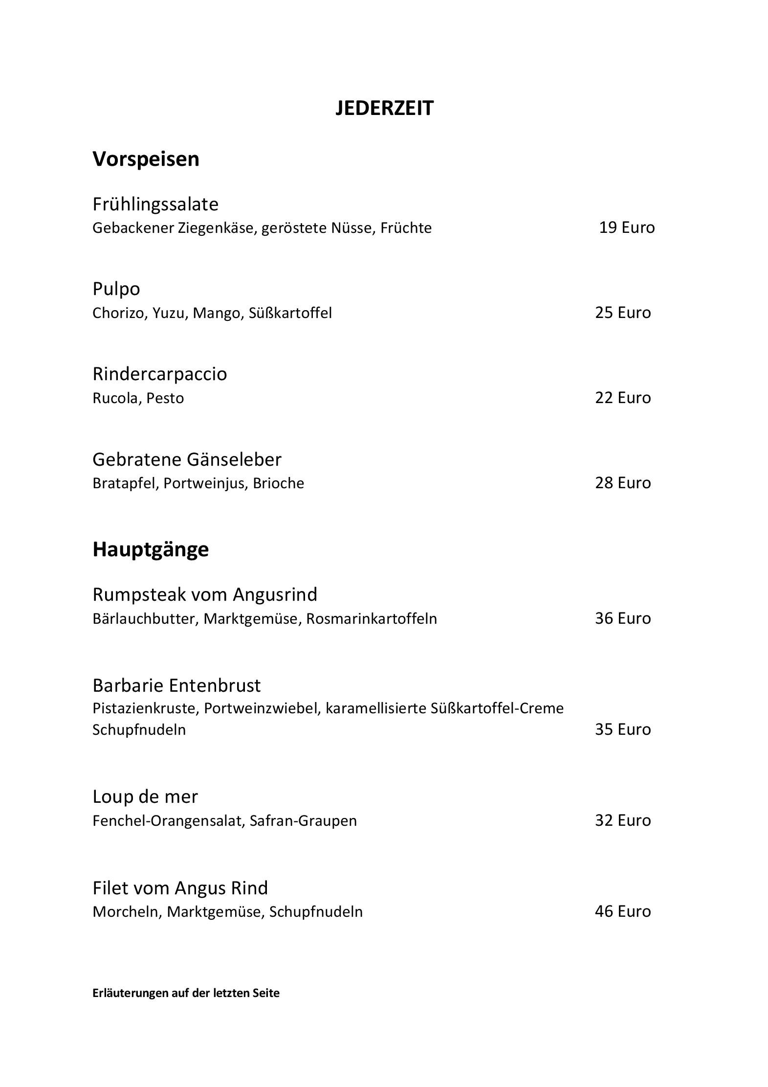Speisekarte Zum Riesen in Kandel, Seite 2