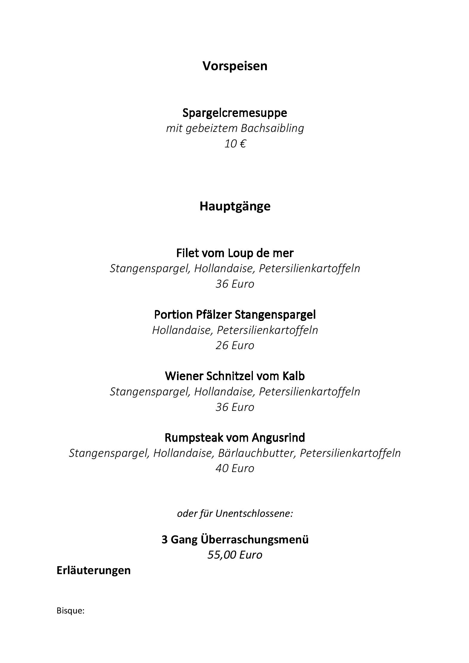 Speisekarte Zum Riesen in Kandel, Seite 4