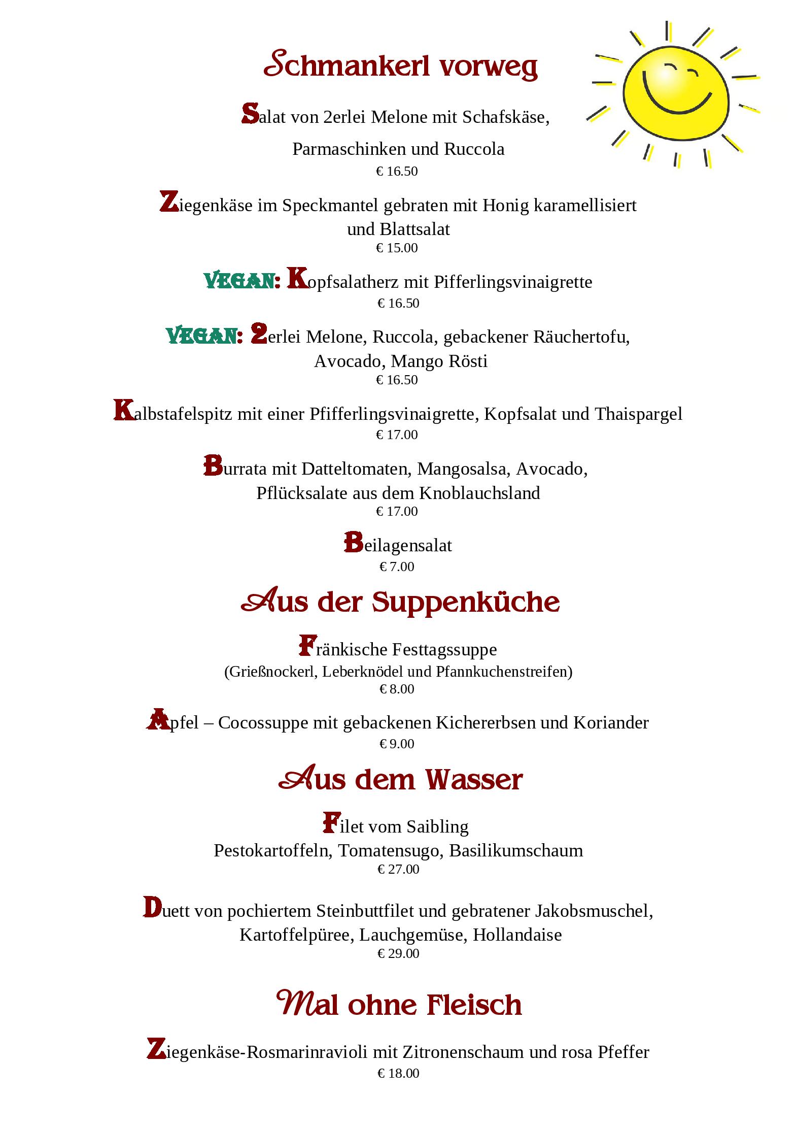 Speisekarte Gasthof Bammes in Nürnberg, Seite 5
