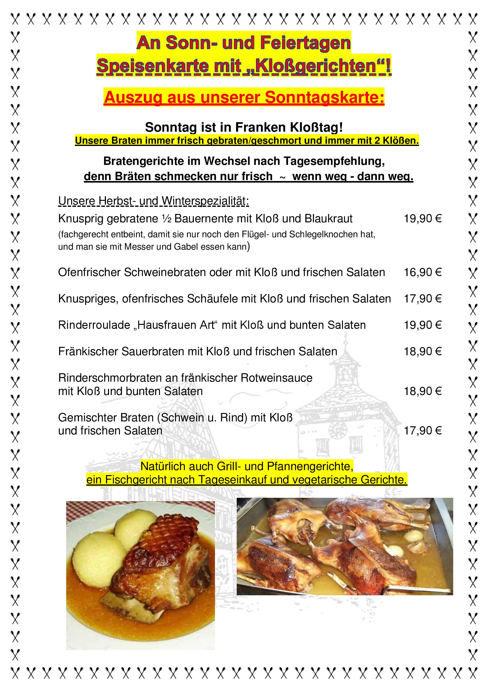 Speisekarte Gasthof Krone - Lax in Scheinfeld, Seite 8