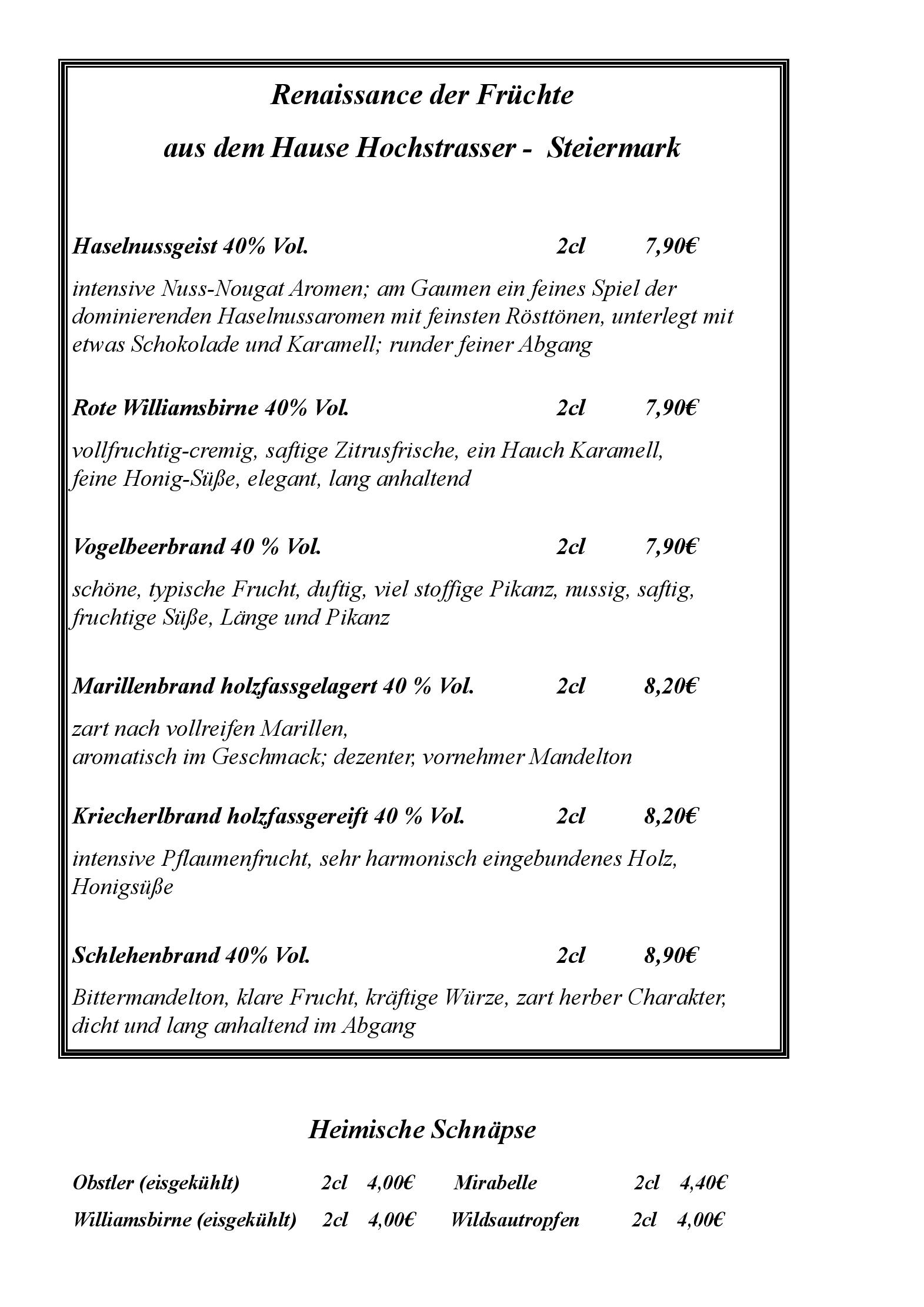 Speisekarte Perlacher Hof in München, Seite 10