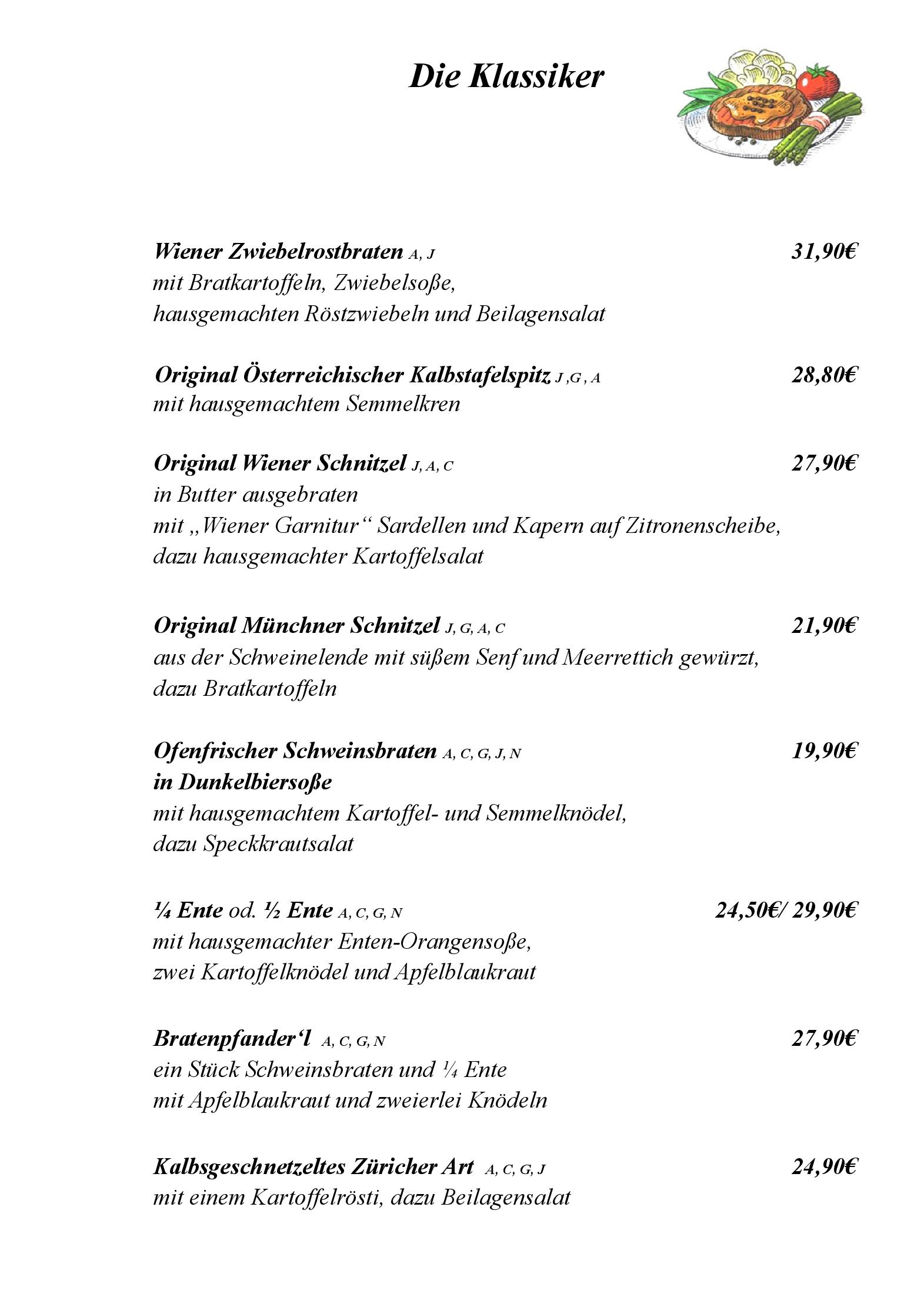 Speisekarte Perlacher Hof in München, Seite 3