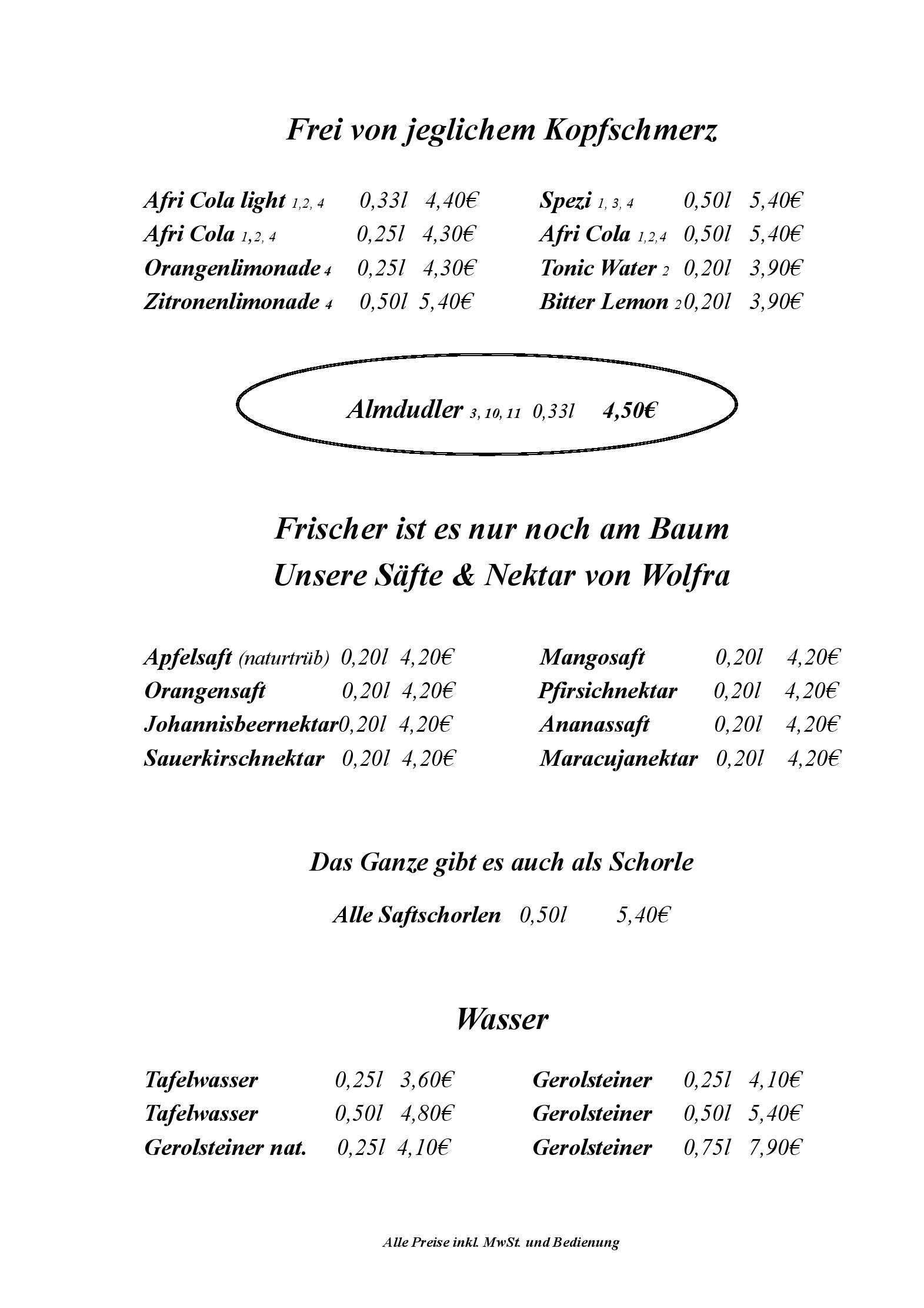 Speisekarte Perlacher Hof in München, Seite 7