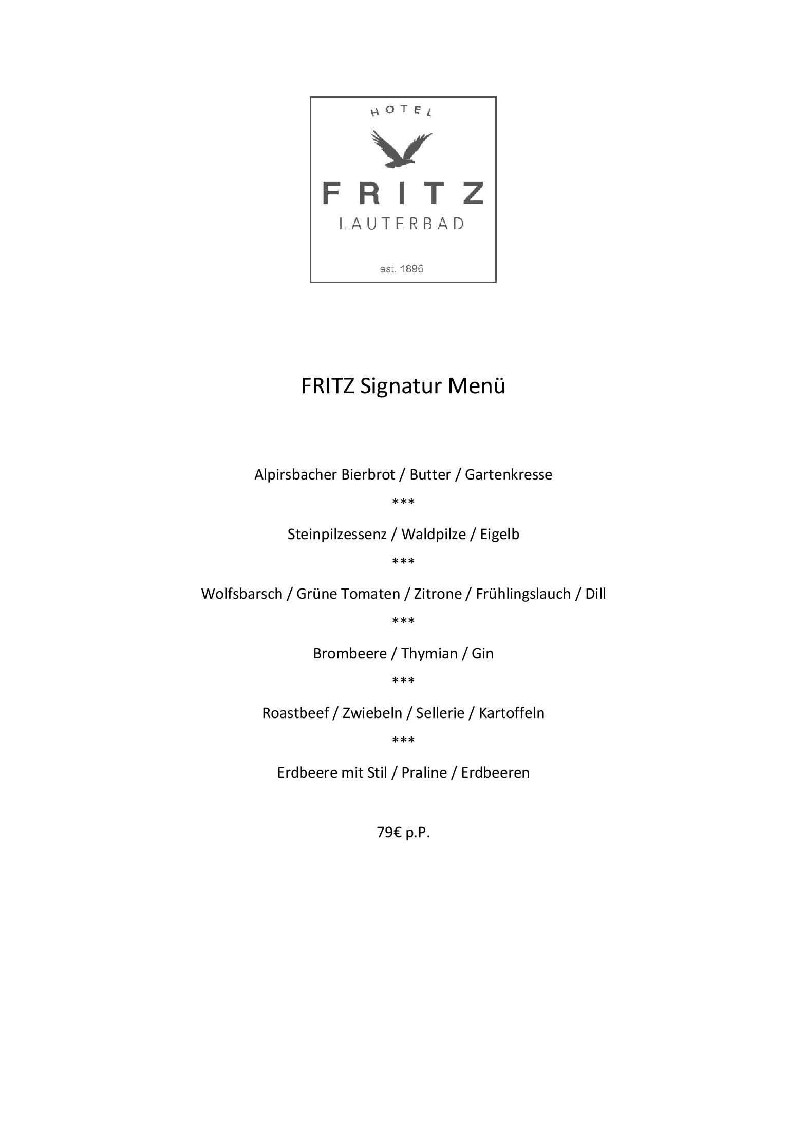 Speisekarte FRITZ in Freudenstadt, Seite 4