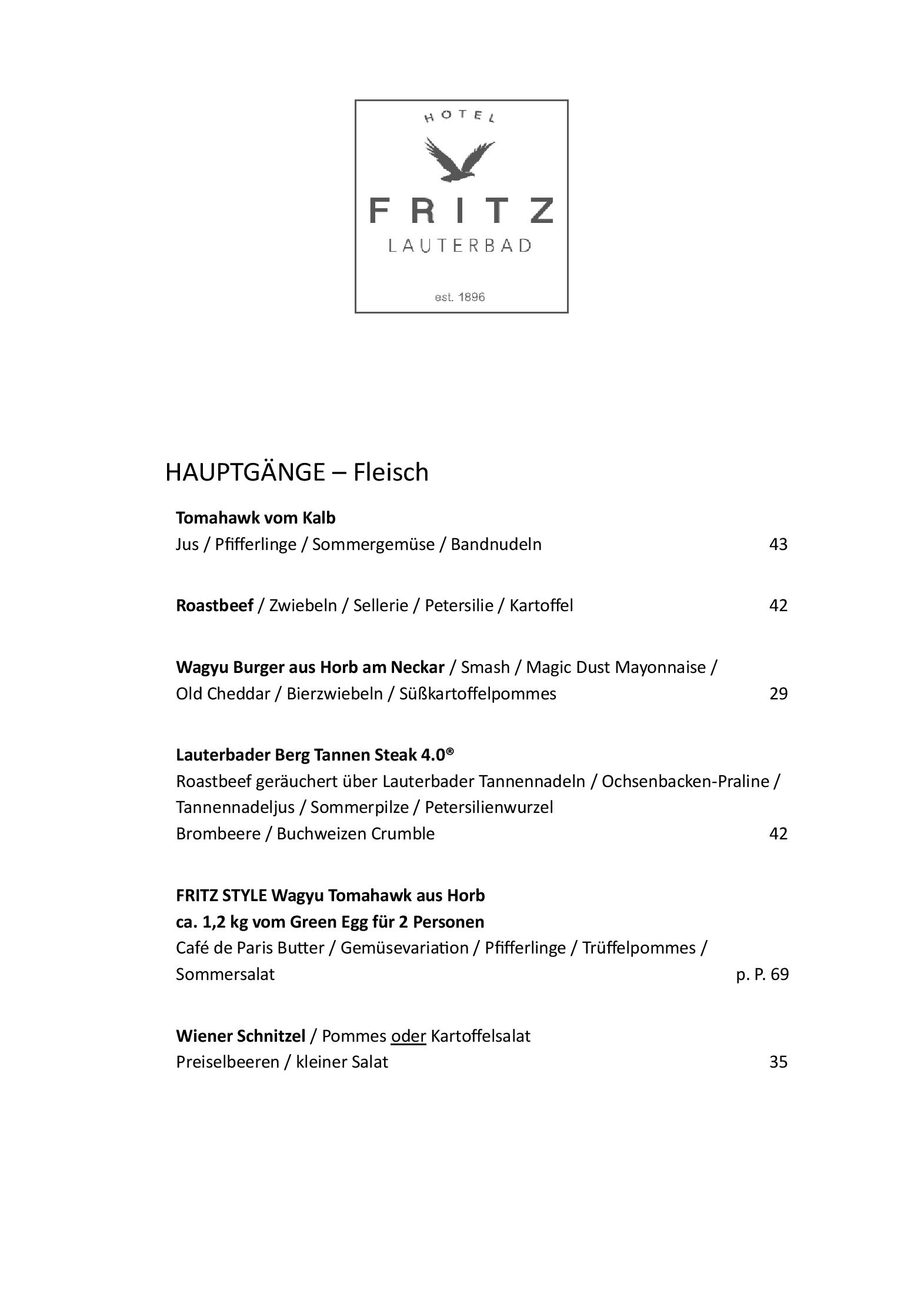 Speisekarte FRITZ in Freudenstadt, Seite 6