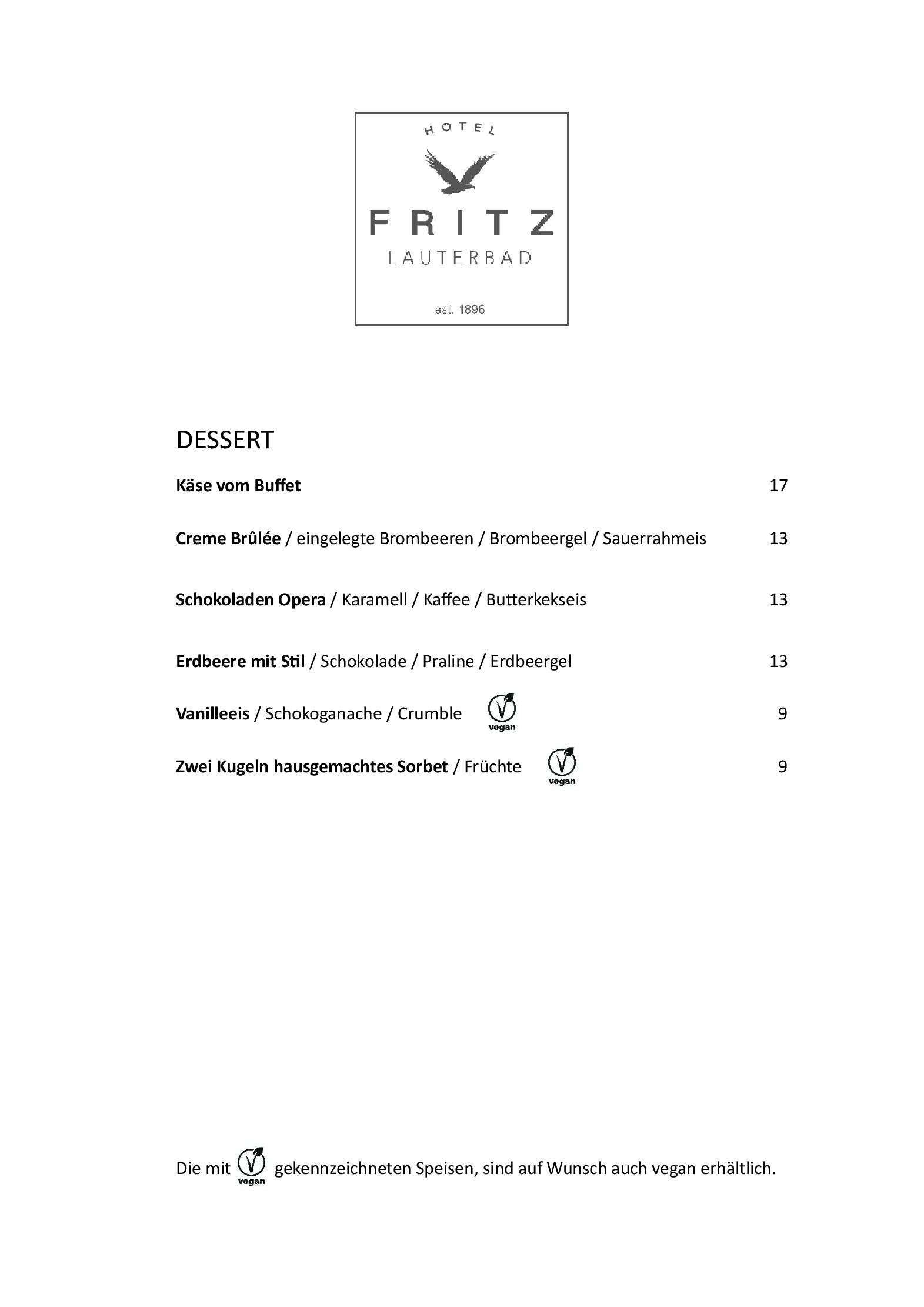 Speisekarte FRITZ in Freudenstadt, Seite 8