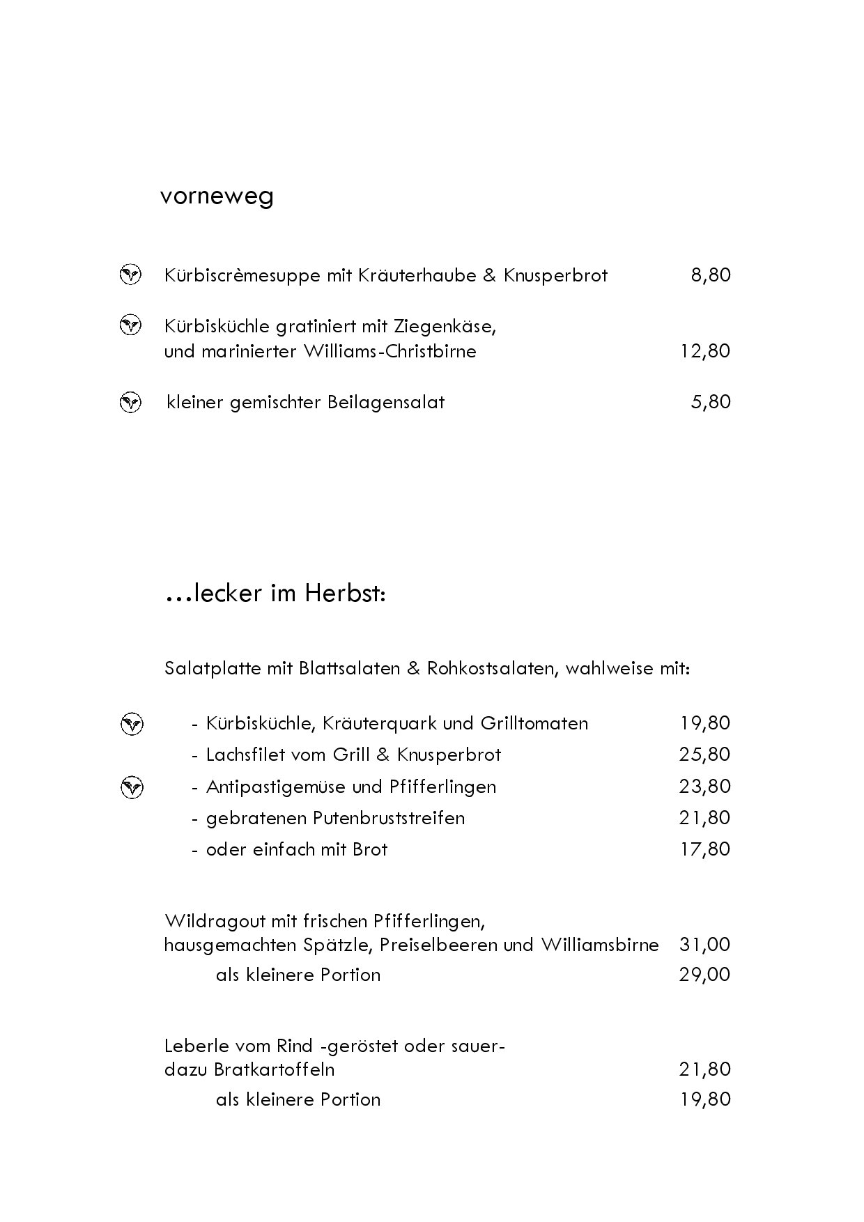 Speisekarte Hotel-Restaurant zum Ochsen in Schallstadt, Seite 3