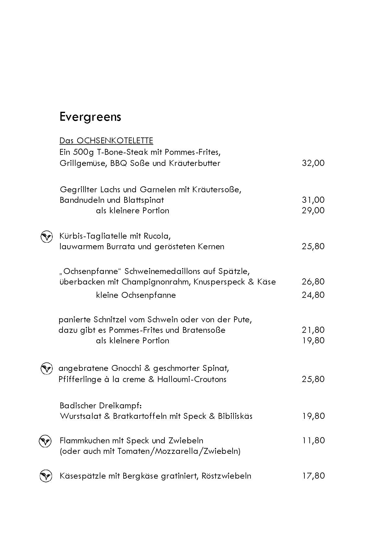 Speisekarte Hotel-Restaurant zum Ochsen in Schallstadt, Seite 4