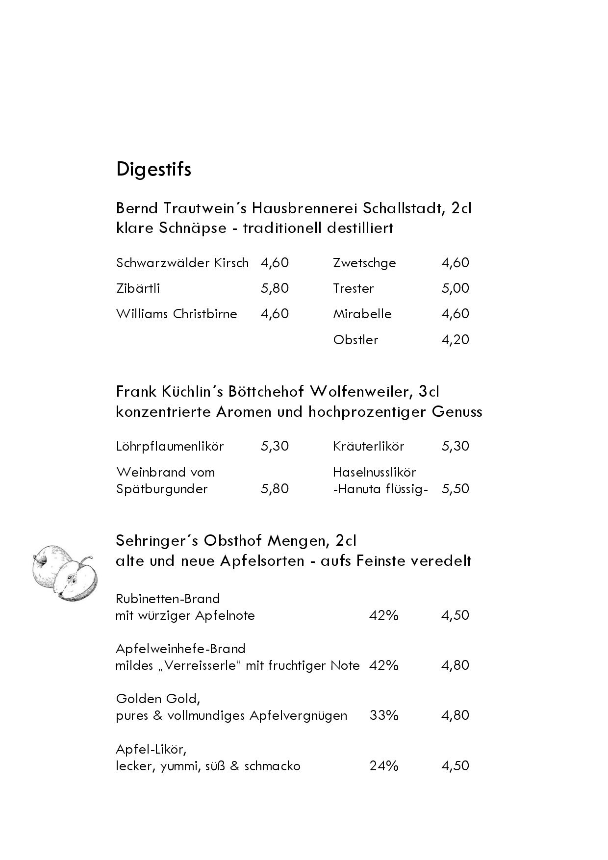 Speisekarte Hotel-Restaurant zum Ochsen in Schallstadt, Seite 6