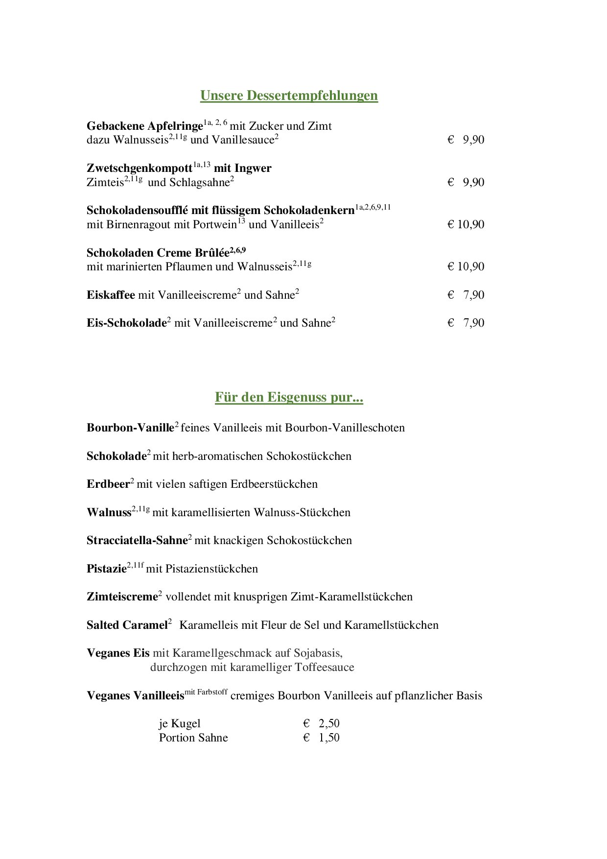Speisekarte Waldhotel Schäferberg in Espenau bei Kassel, Seite 6