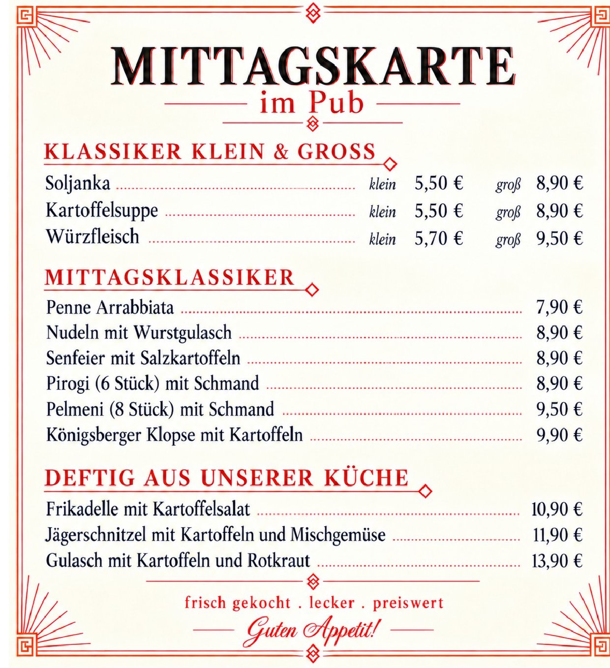 Speisekarte Am Thor in Dresden, Seite 3