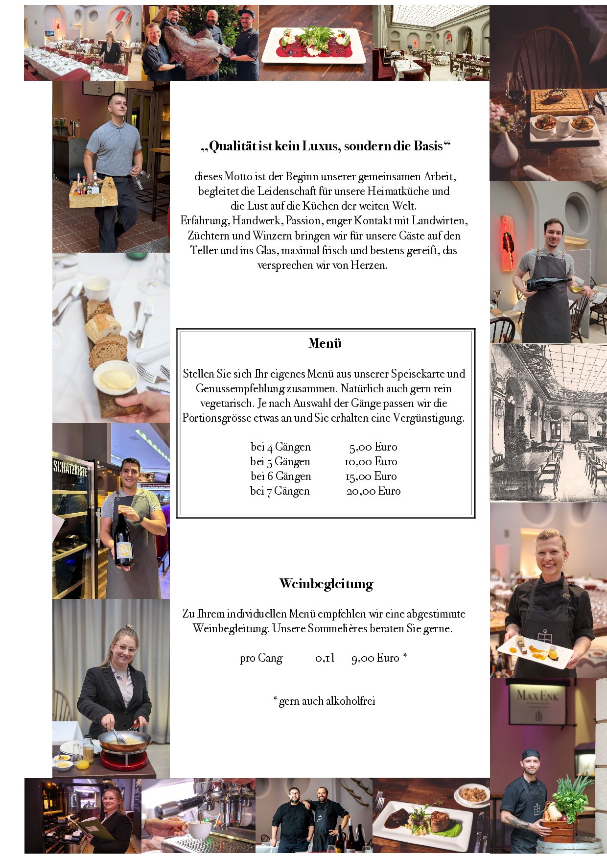 Speisekarte MAX ENK in Leipzig, Seite 1