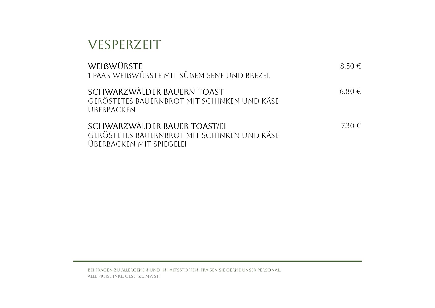 Speisekarte Gasthof Hotel Brend in Furtwangen, Seite 7