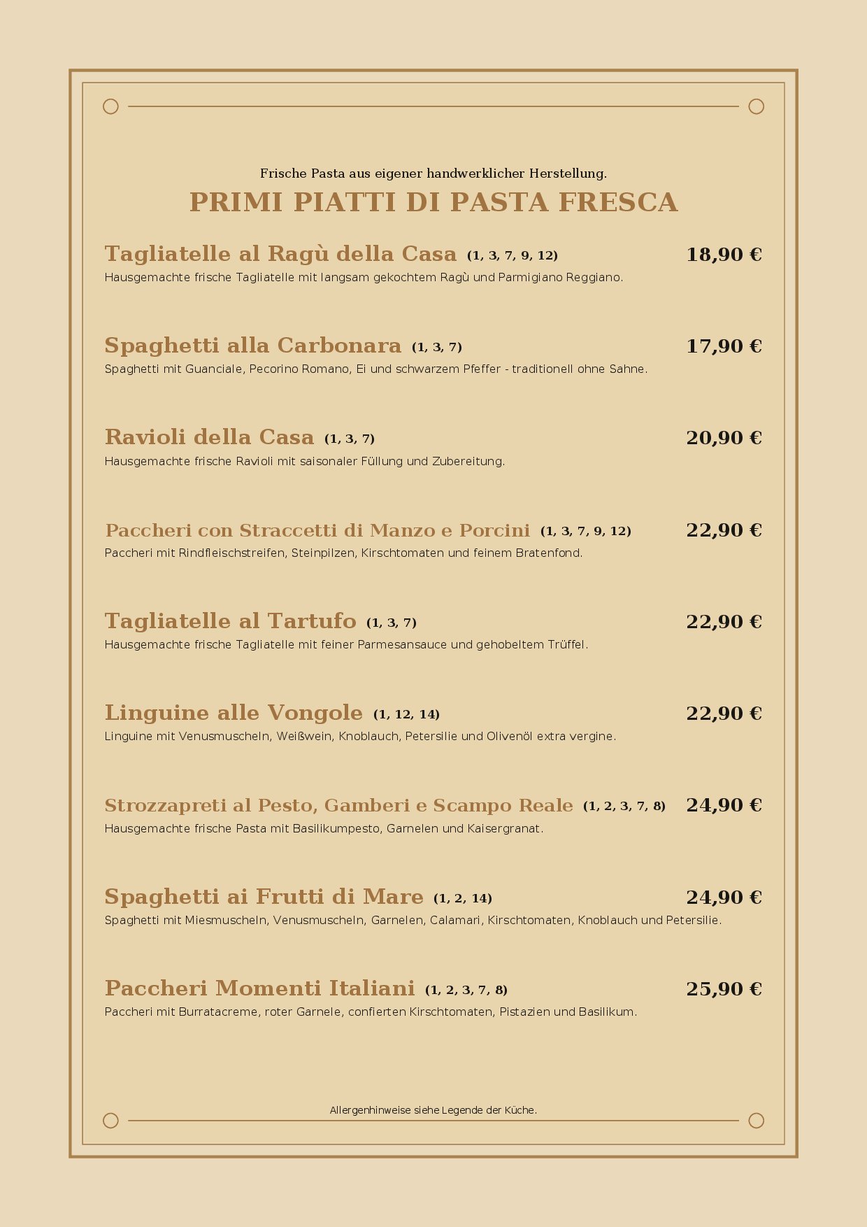 Speisekarte Momenti Italiani in Erlangen, Seite 4