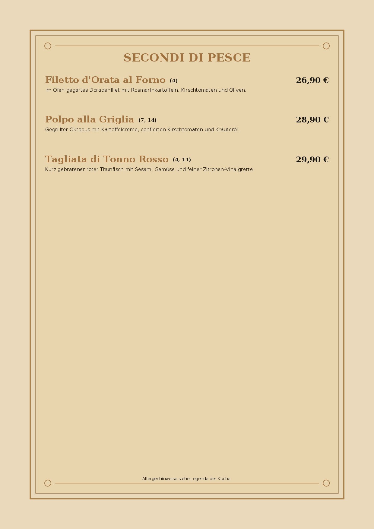 Speisekarte Momenti Italiani in Erlangen, Seite 7
