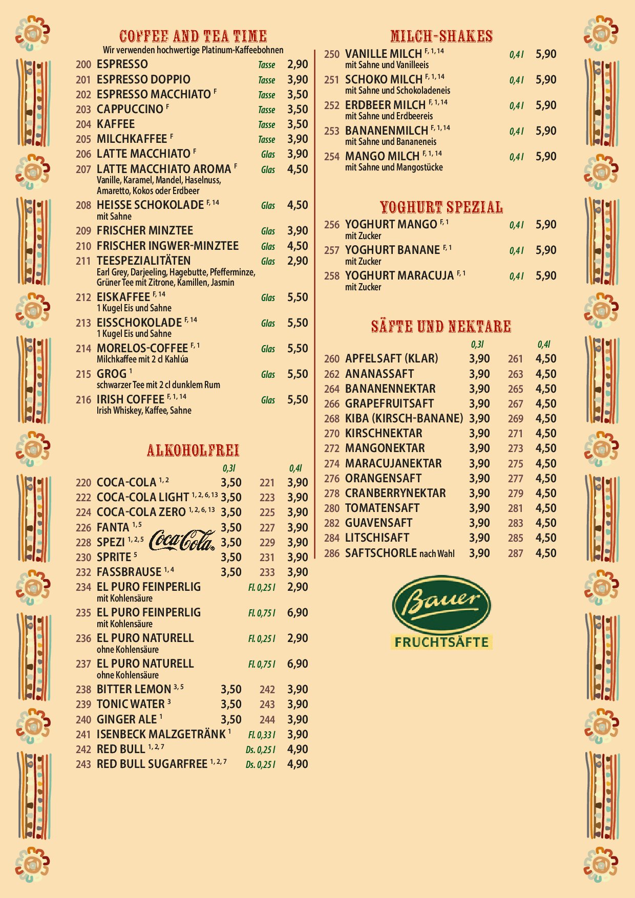 Speisekarte Morelos Restaurant Pankow in Berlin, Seite 10