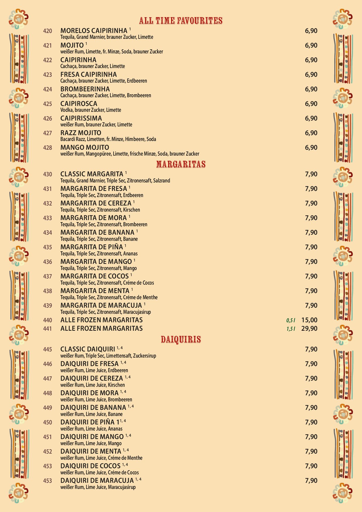 Speisekarte Morelos Restaurant Pankow in Berlin, Seite 13