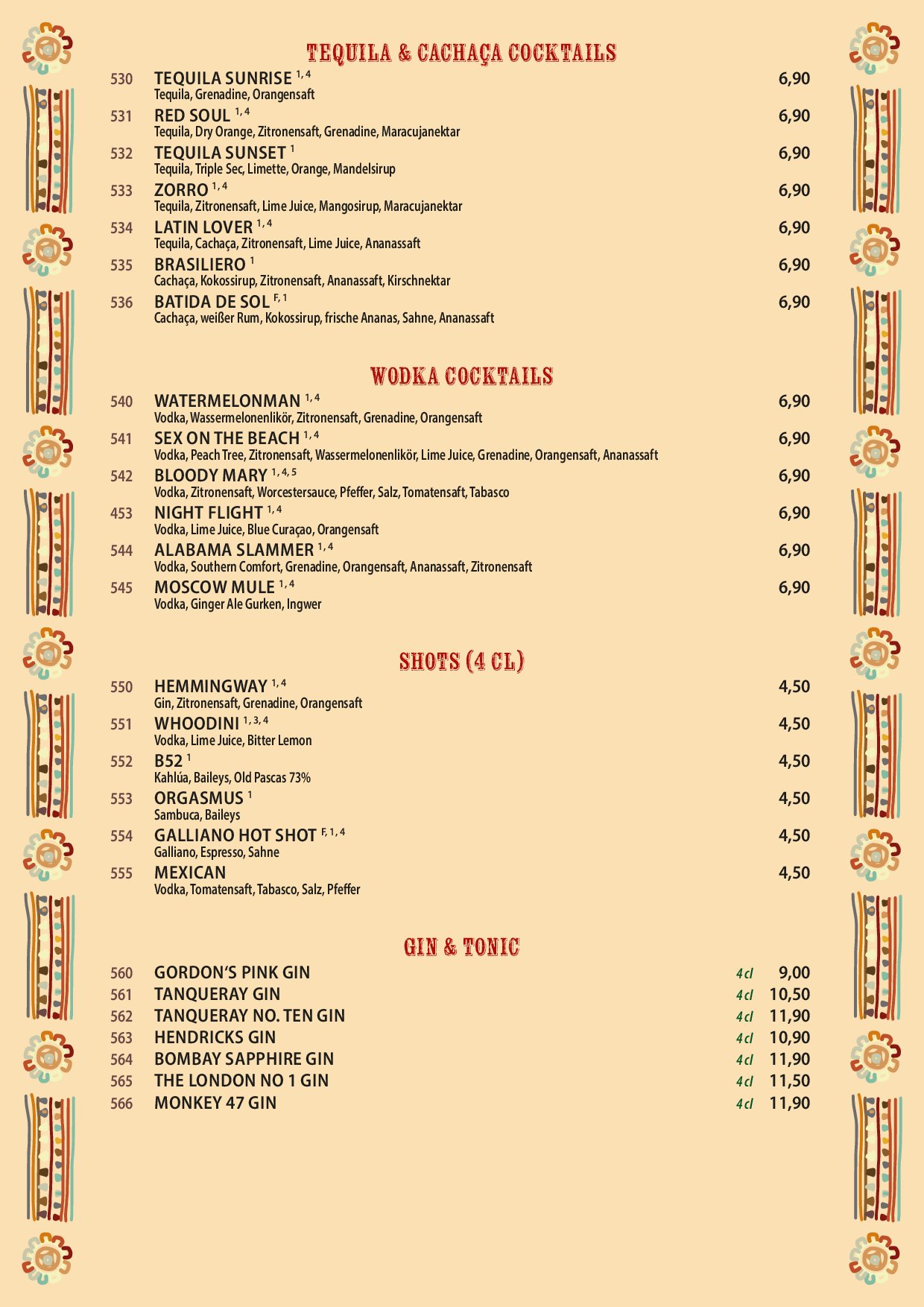 Speisekarte Morelos Restaurant Pankow in Berlin, Seite 16