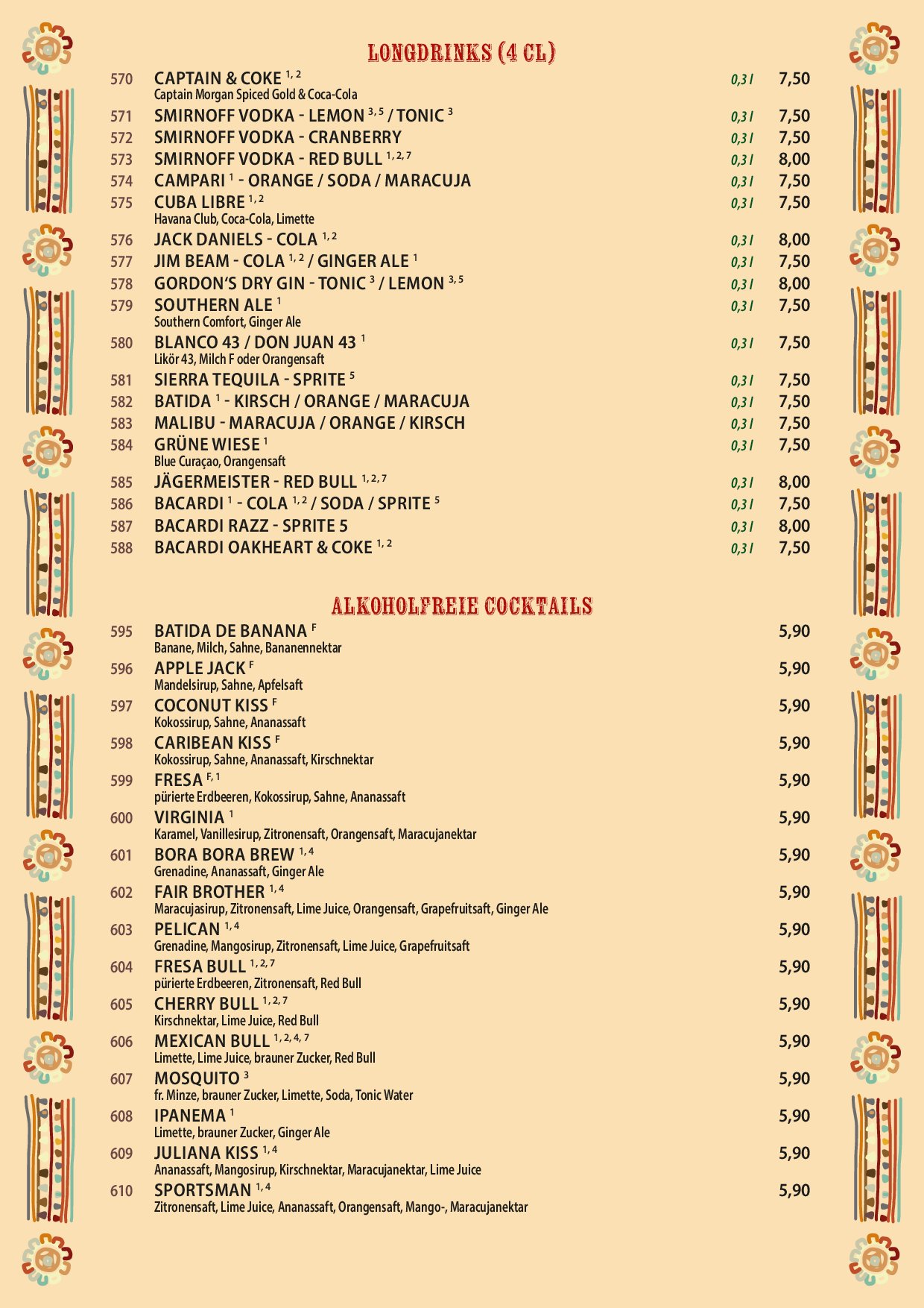 Speisekarte Morelos Restaurant Pankow in Berlin, Seite 17