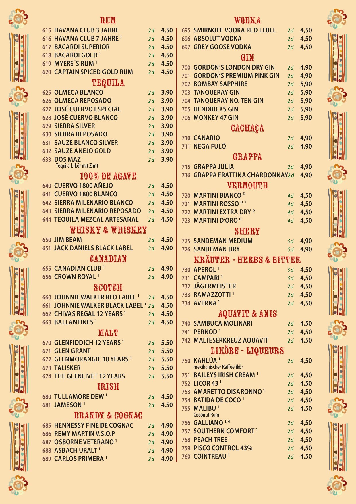 Speisekarte Morelos Restaurant Pankow in Berlin, Seite 18