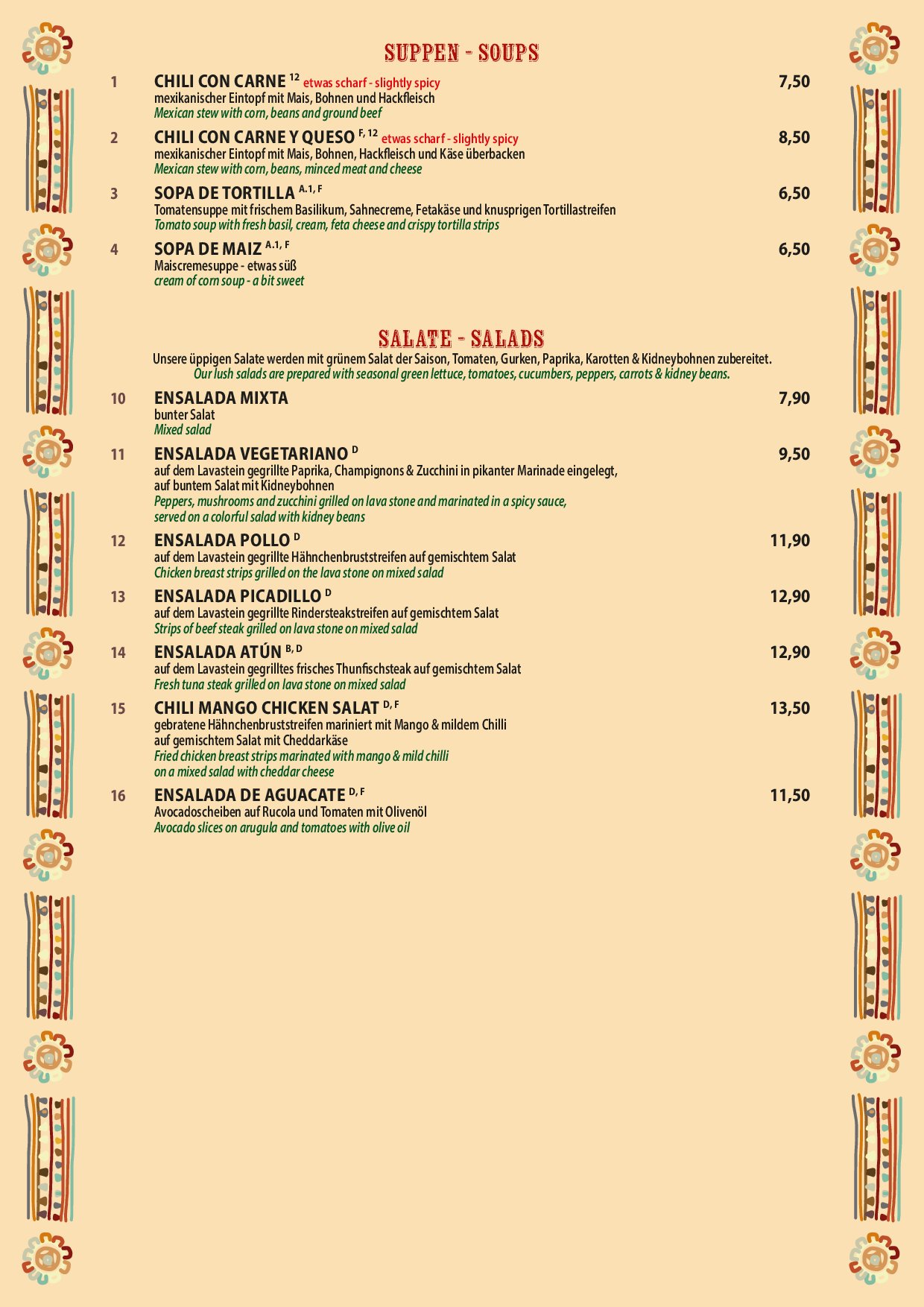 Speisekarte Morelos Restaurant Pankow in Berlin, Seite 2