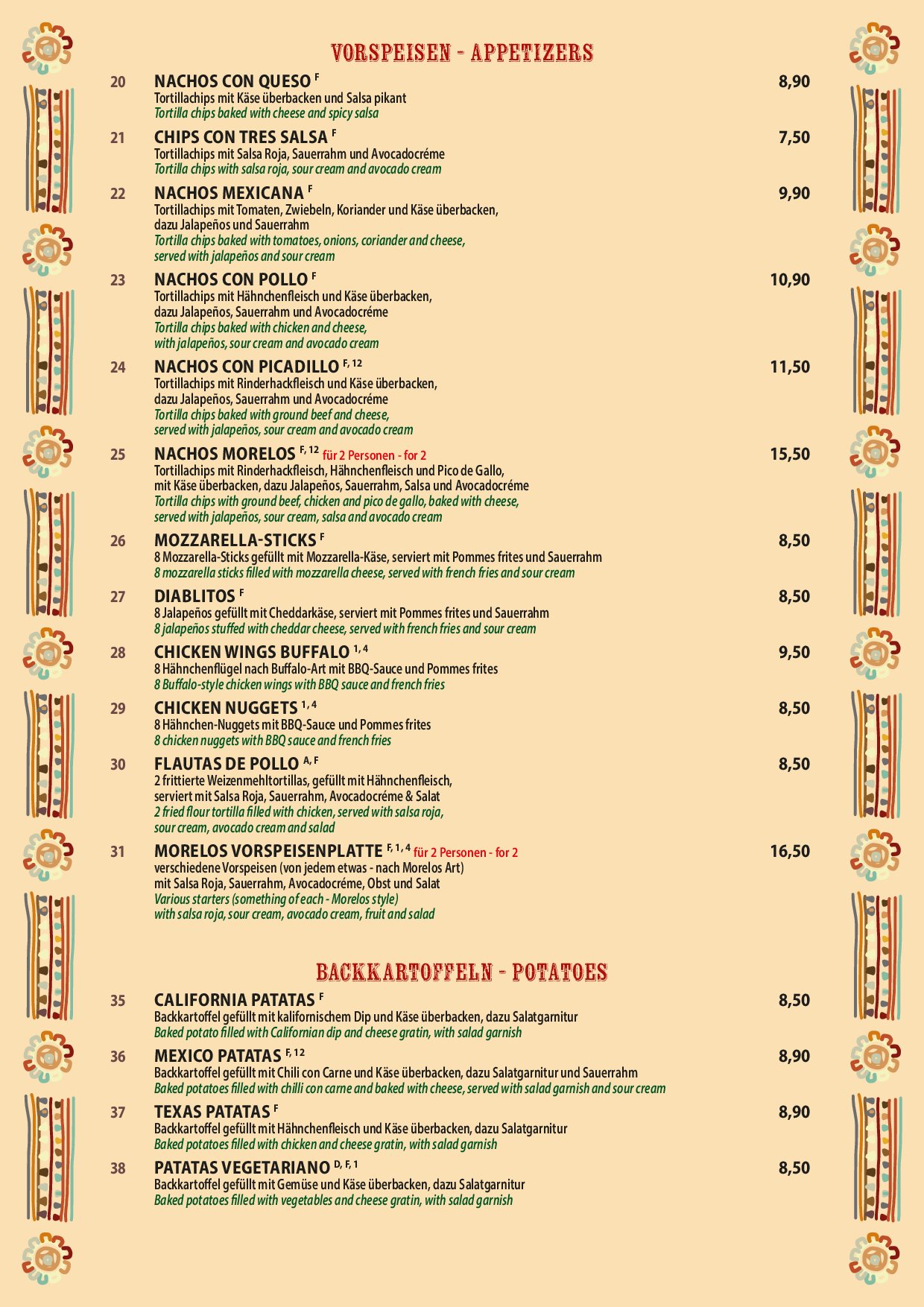 Speisekarte Morelos Restaurant Pankow in Berlin, Seite 3