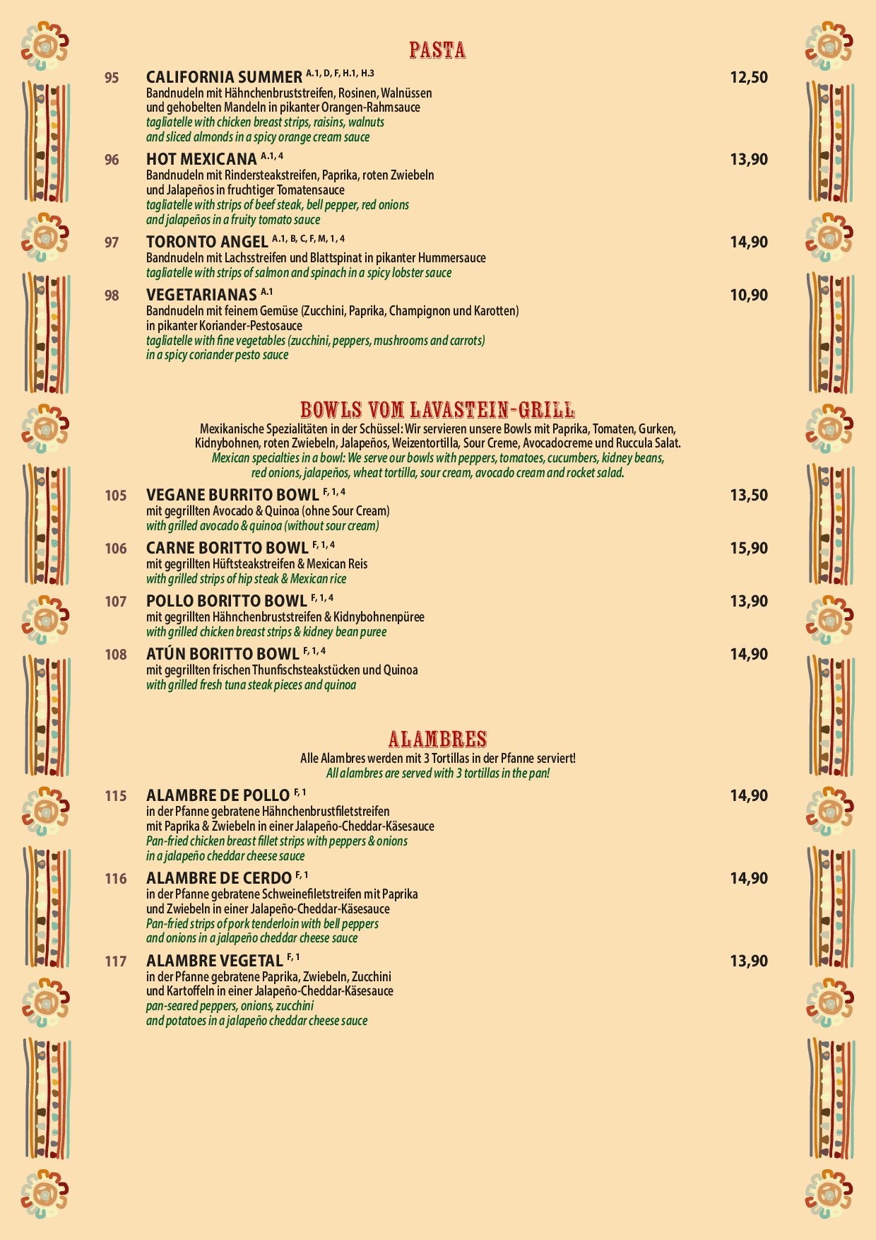 Speisekarte Morelos Restaurant Pankow in Berlin, Seite 6