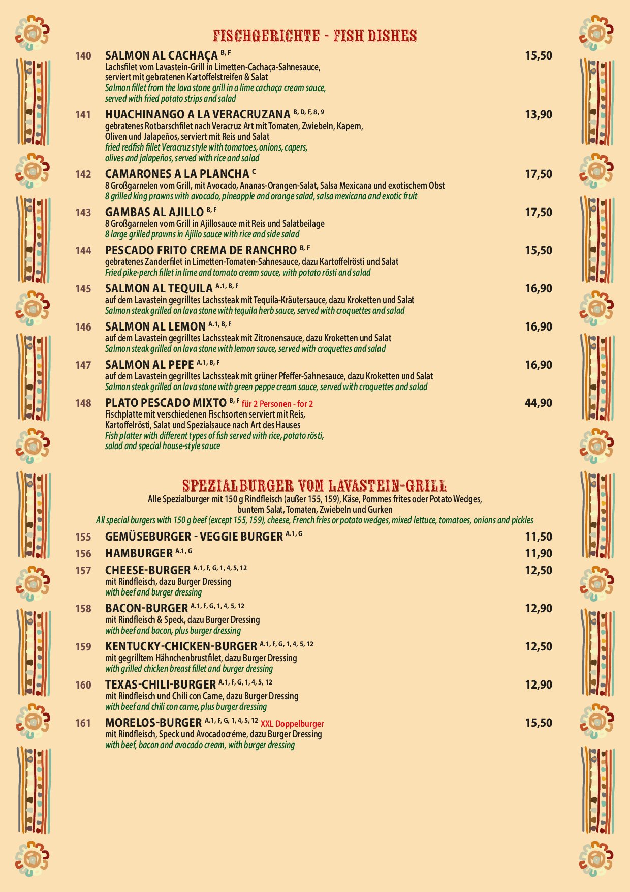 Speisekarte Morelos Restaurant Pankow in Berlin, Seite 8