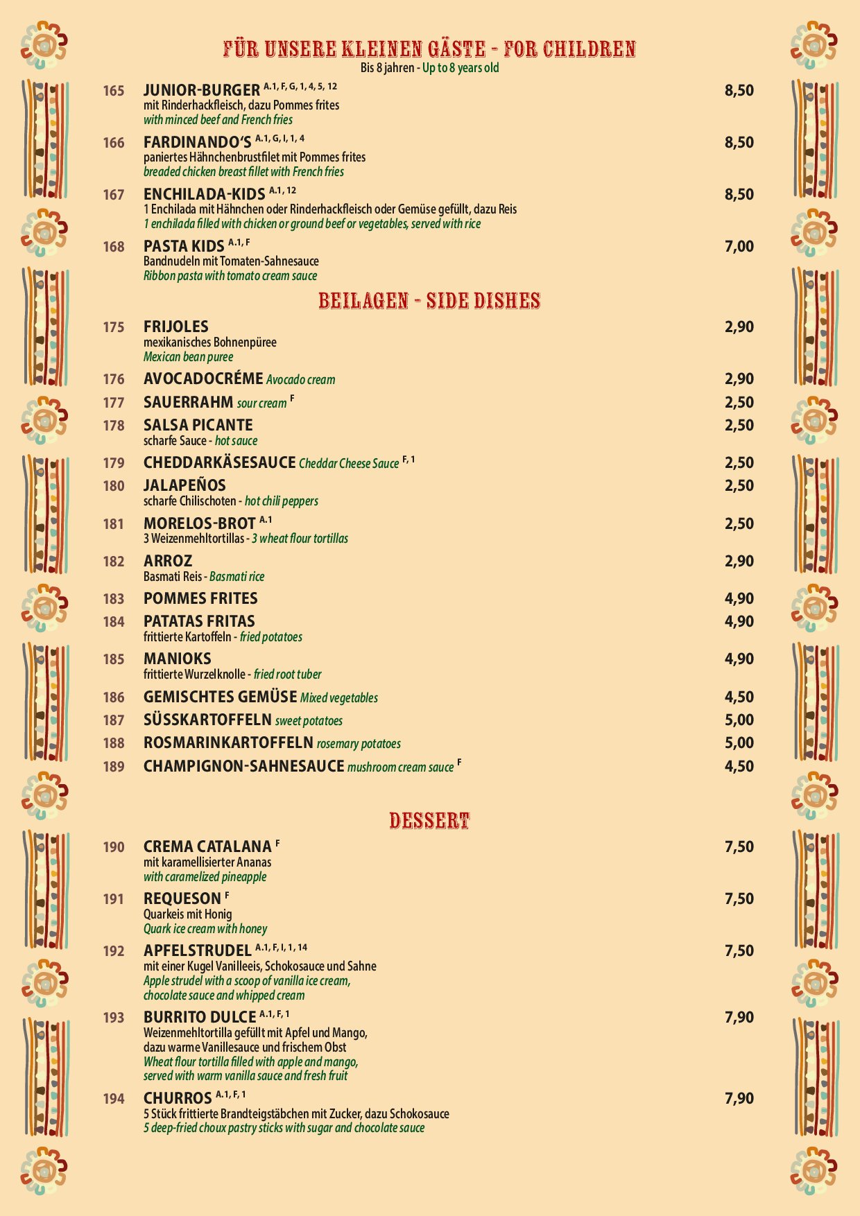 Speisekarte Morelos Restaurant Pankow in Berlin, Seite 9