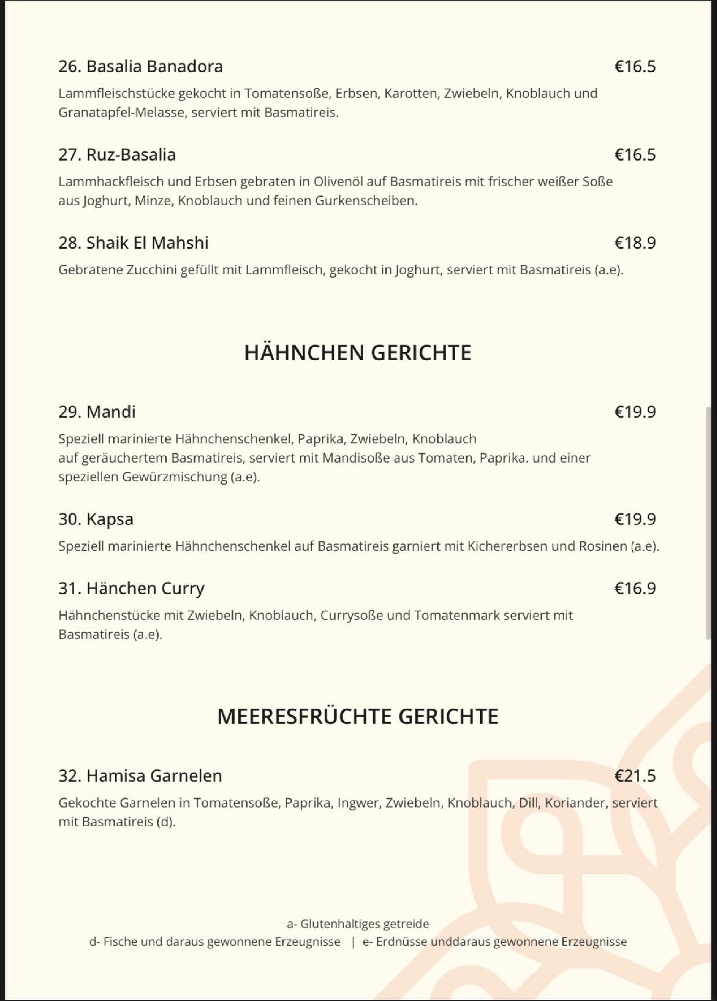 Speisekarte Levante in Stuttgart, Seite 5